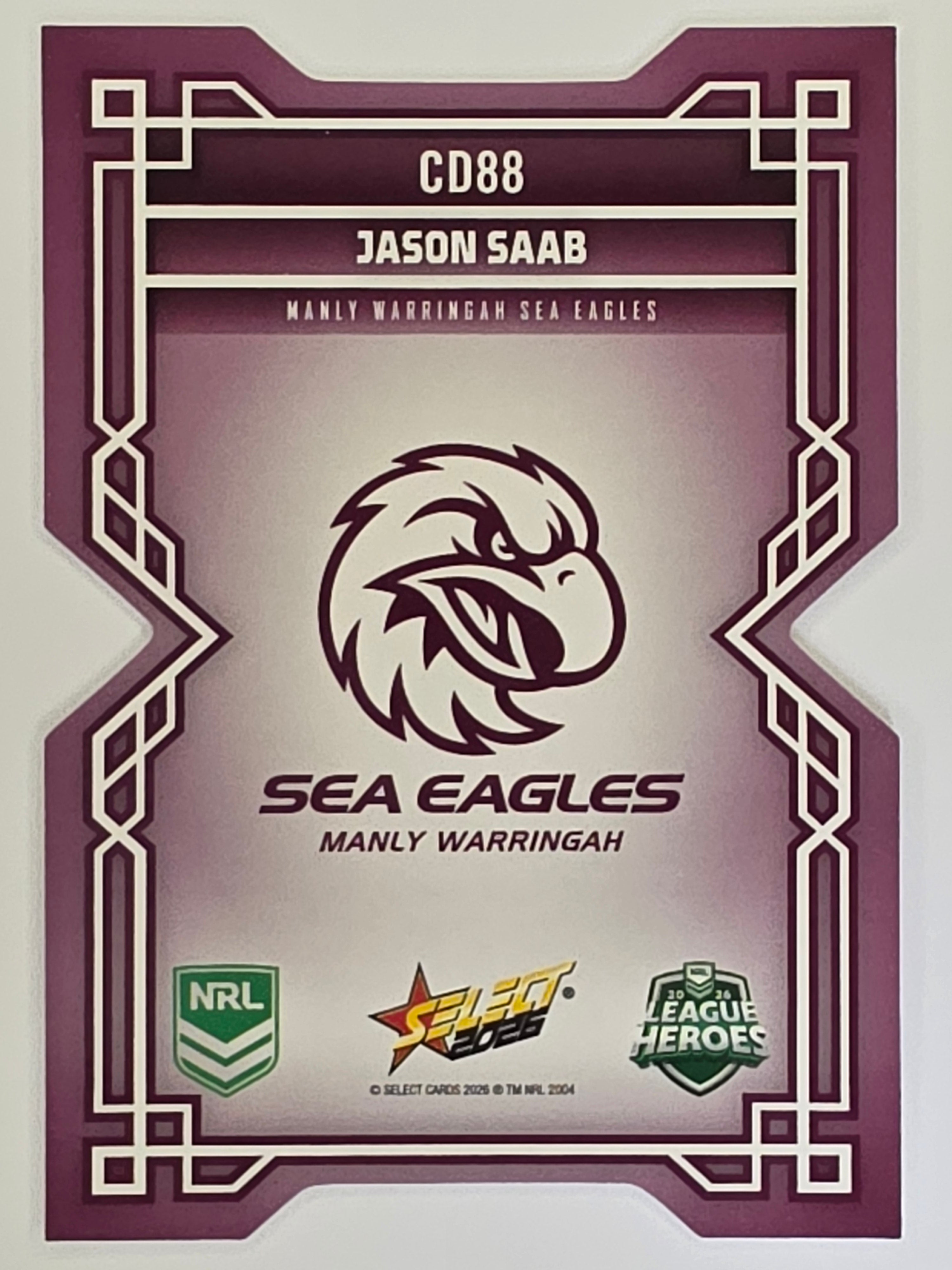 NRL 2026 League Heroes | Colours Diecut | #CD88 | Jason Saab | Manly Sea Eagles