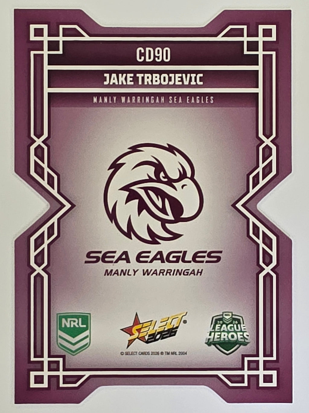 NRL 2026 League Heroes | Colours Diecut | #CD90 | Jake Trbojevic | Manly Sea Eagles