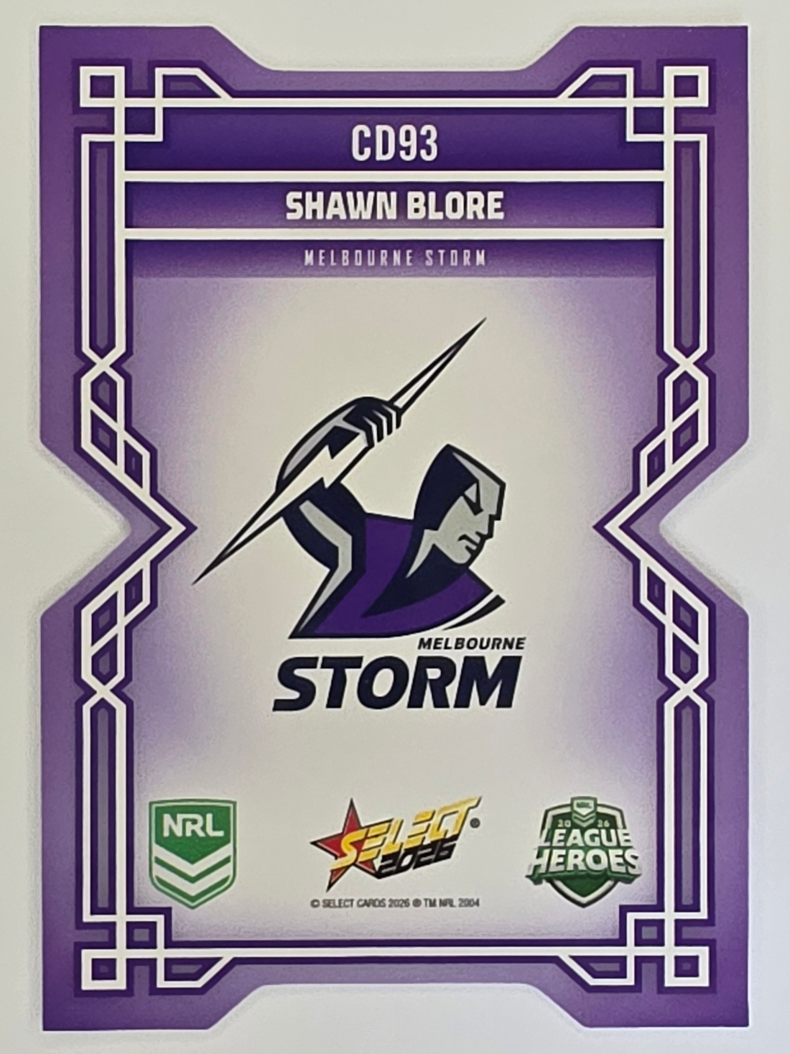 NRL 2026 League Heroes | Colours Diecut | #CD93 | Shawn Blore | Melbourne Storm