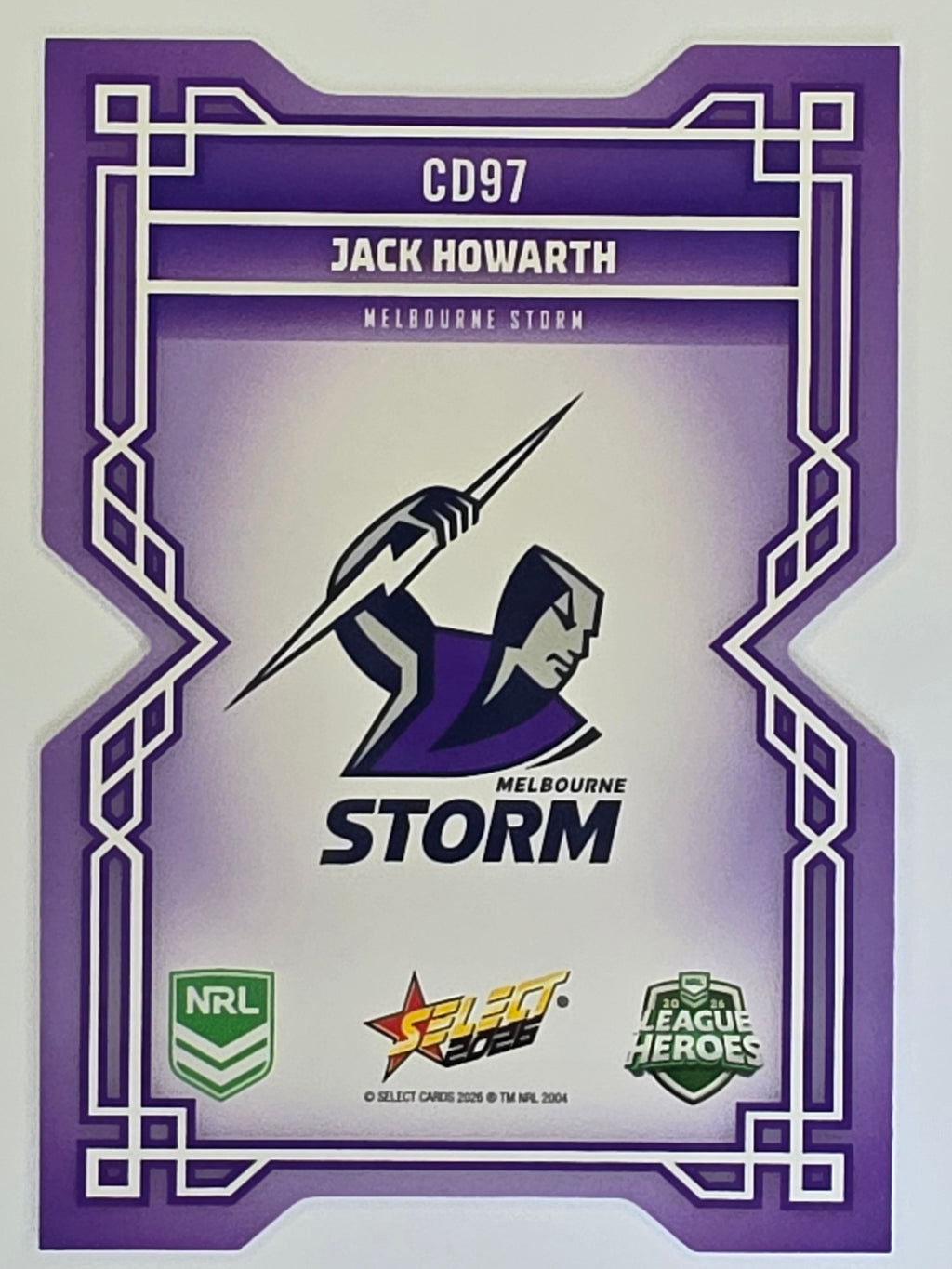 NRL 2026 League Heroes | Colours Diecut | #CD97 | Jack Howarth | Melbourne Storm