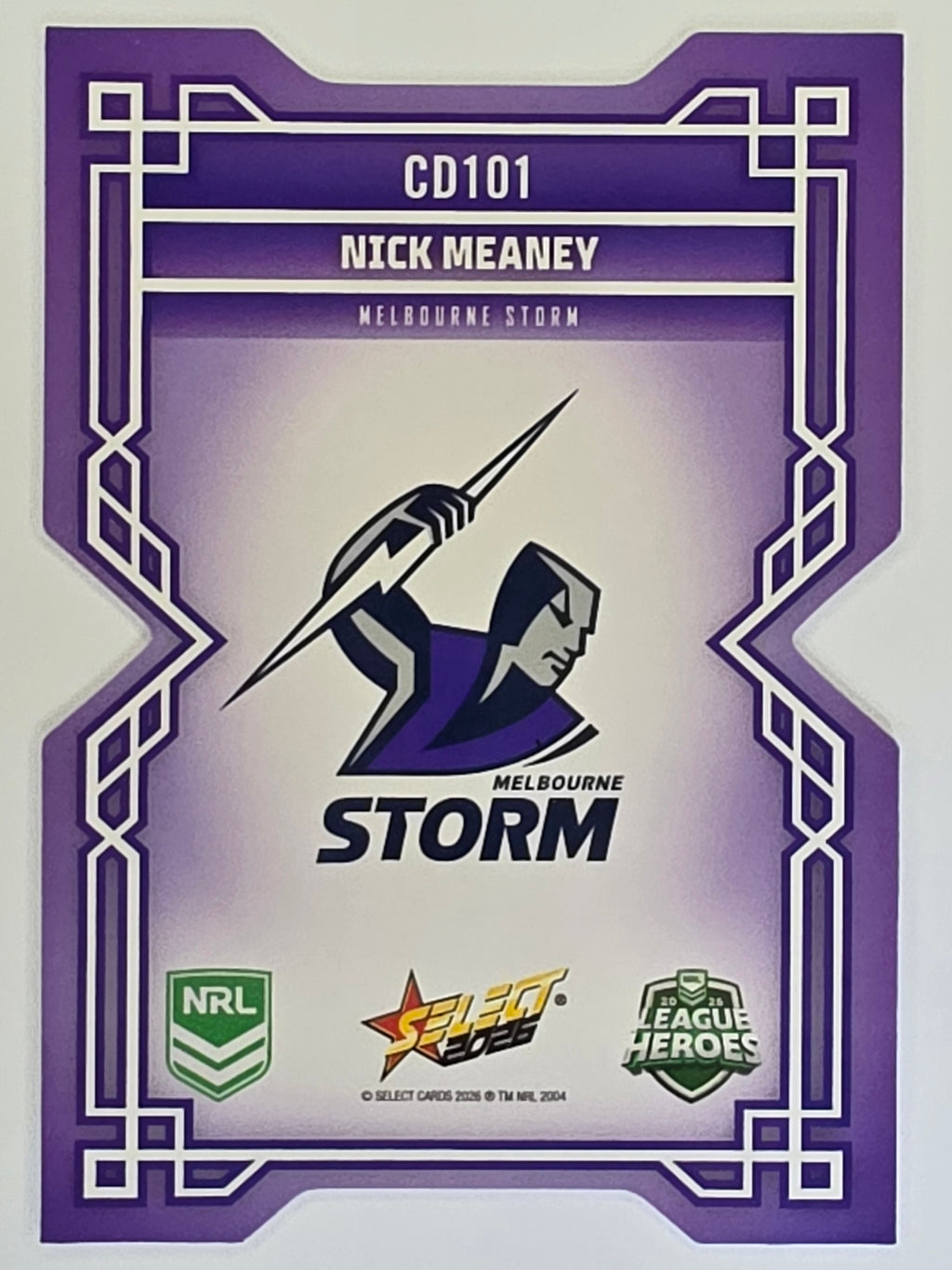 NRL 2026 League Heroes | Colours Diecut | #CD101 | Nick Meaney | Melbourne Storm