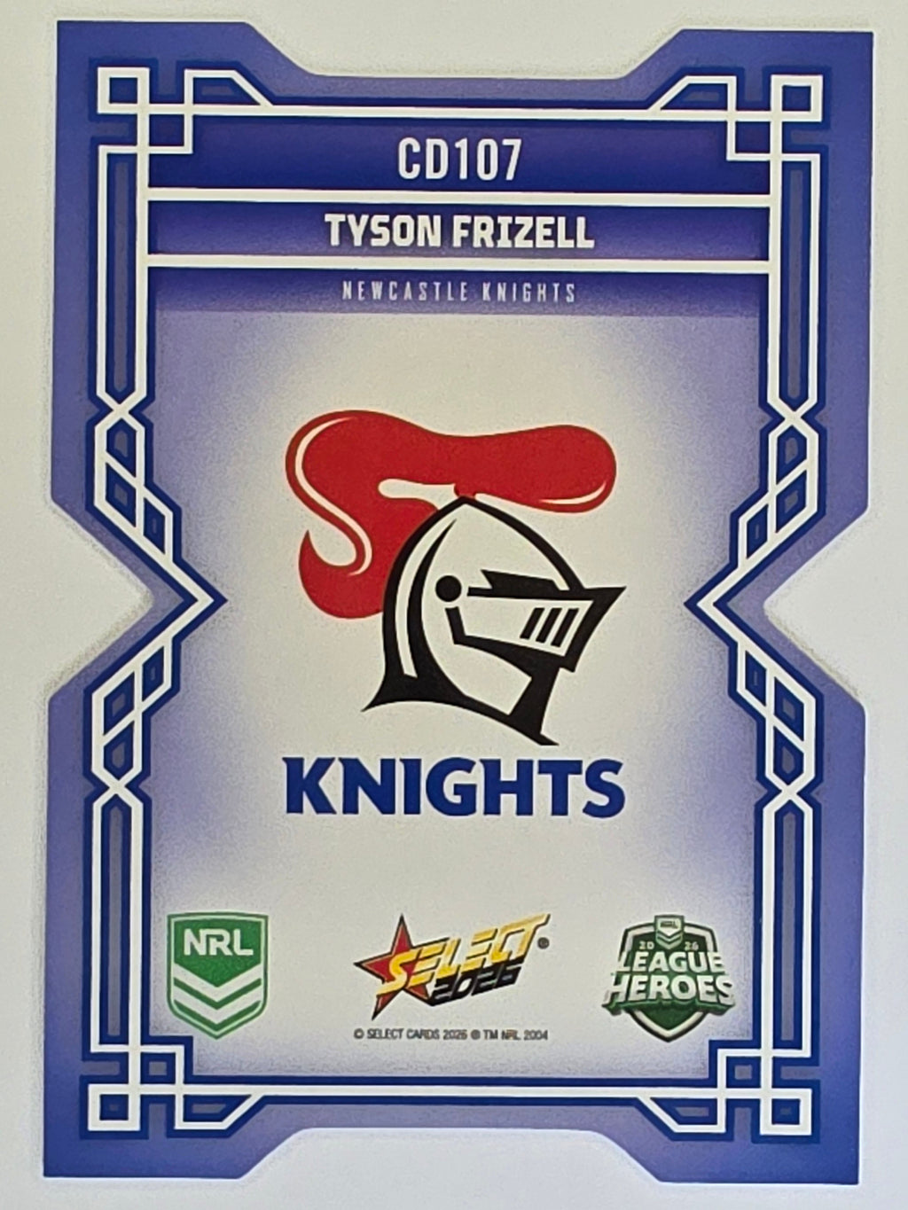 NRL 2026 League Heroes | Colours Diecut | #CD107 | Tyson Frizell | Newcastle Knights