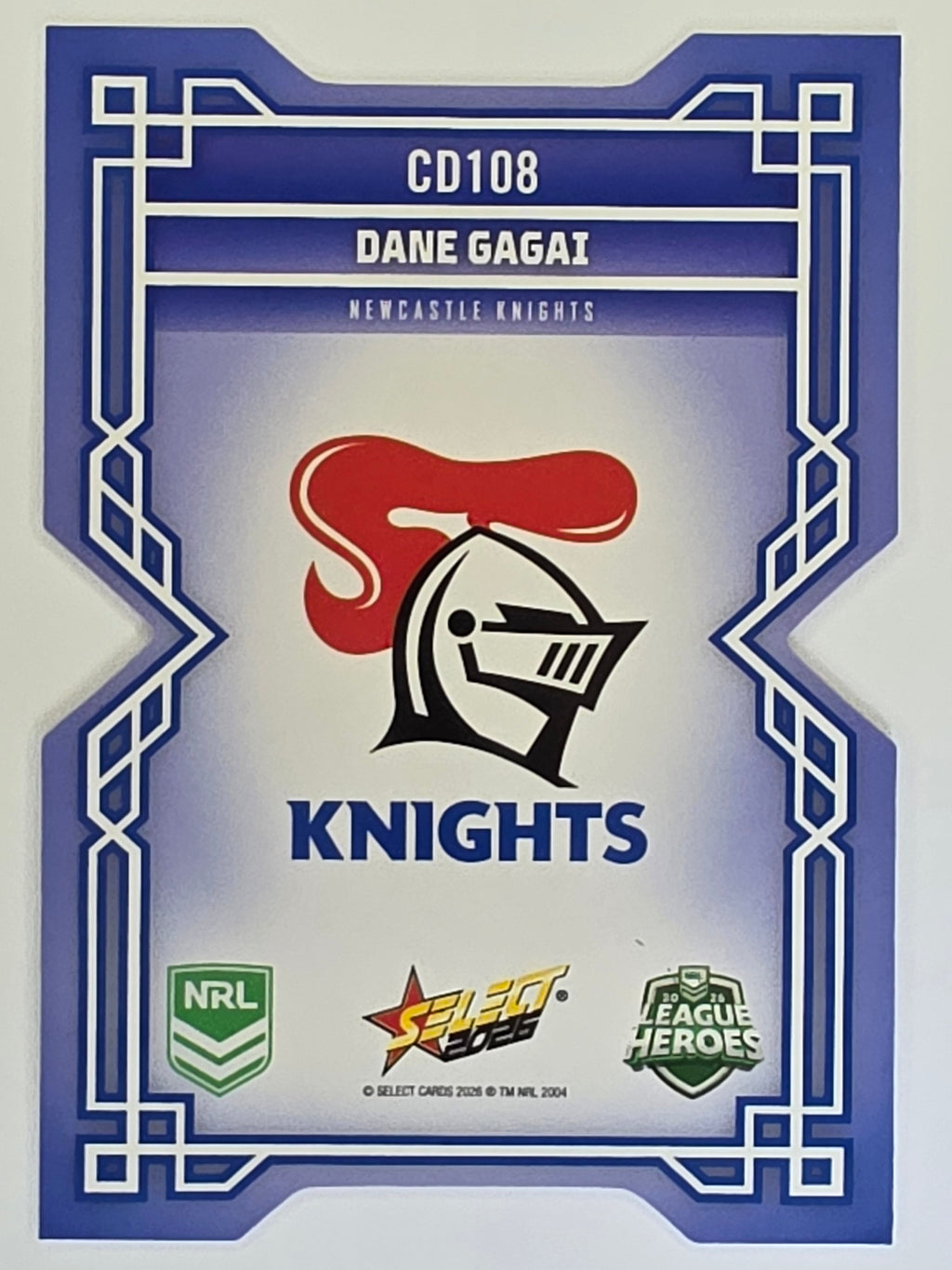 NRL 2026 League Heroes | Colours Diecut | #CD108 | Dane Gagai |Newcastle Knights