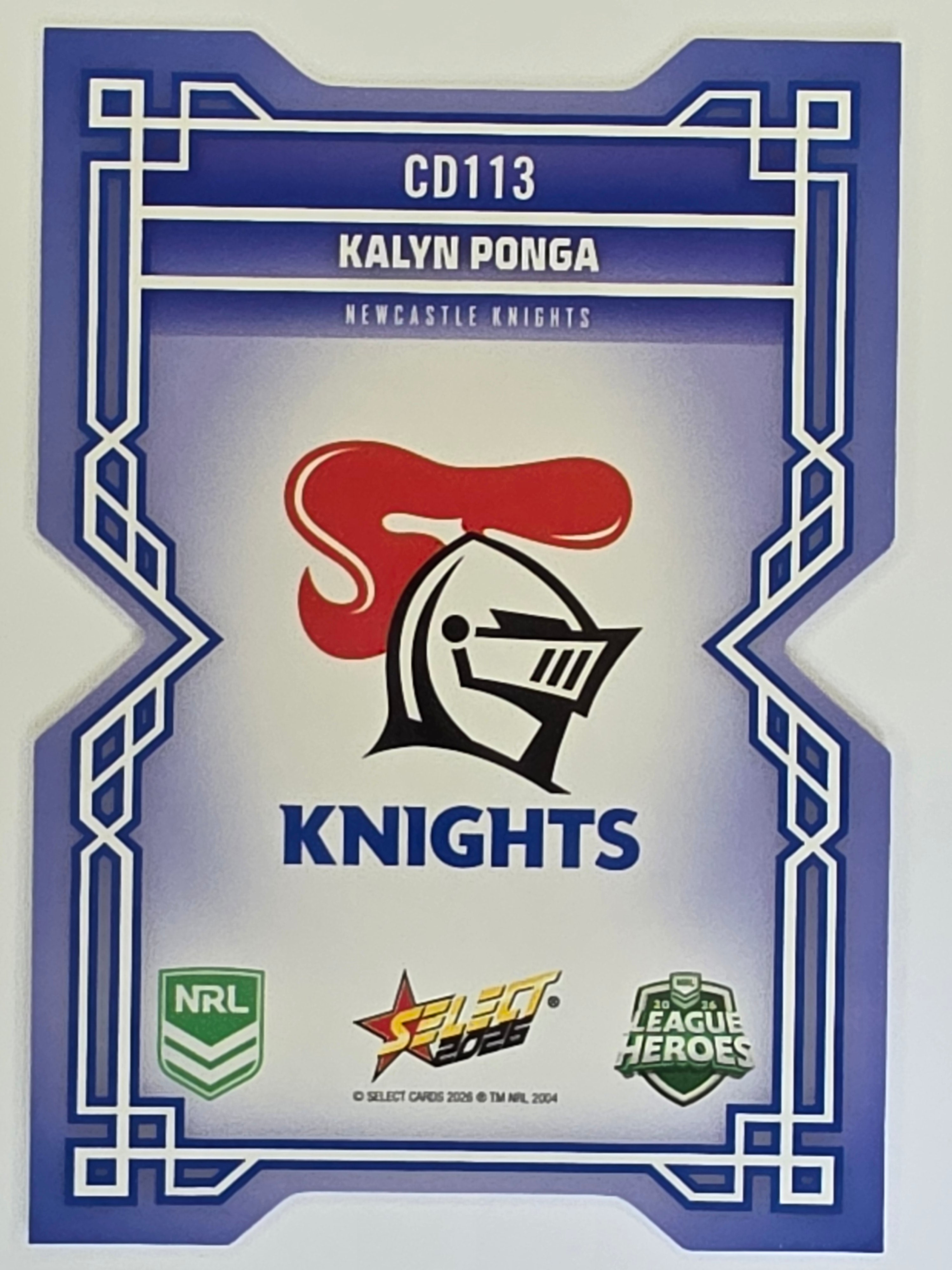 NRL 2026 League Heroes | Colours Diecut | #CD113 |Kalyn Ponga |Newcastle Knights