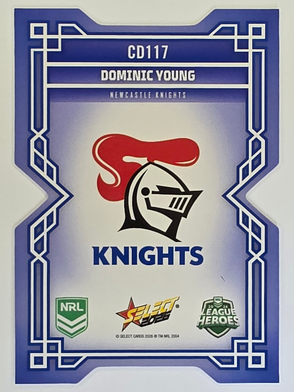 NRL 2026 League Heroes | Colours Diecut | #CD117 | Dominic Young | Newcastle Knights
