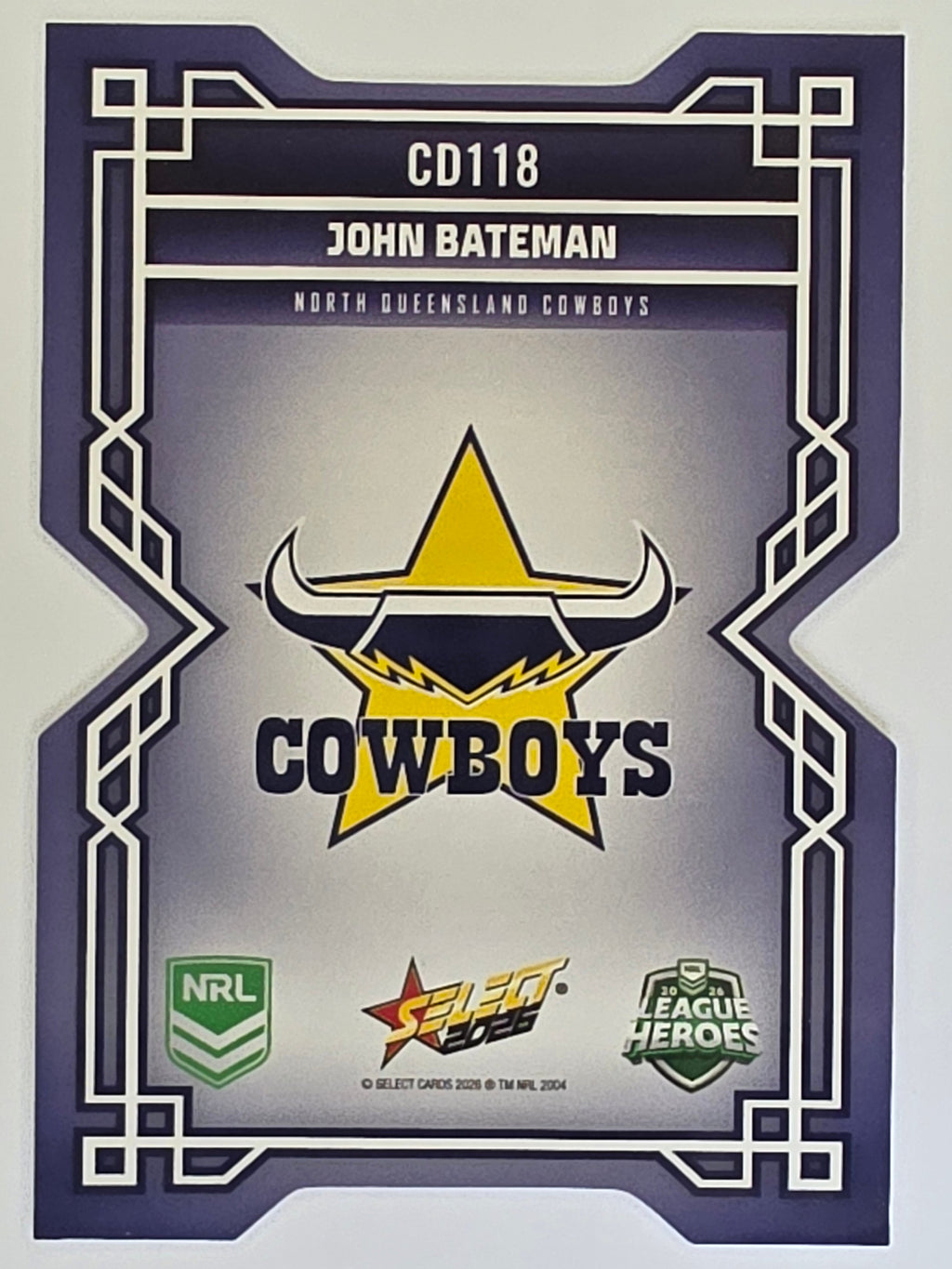 NRL 2026 League Heroes | Colours Diecut | #CD118 | John Bateman | North Queensland Cowboys