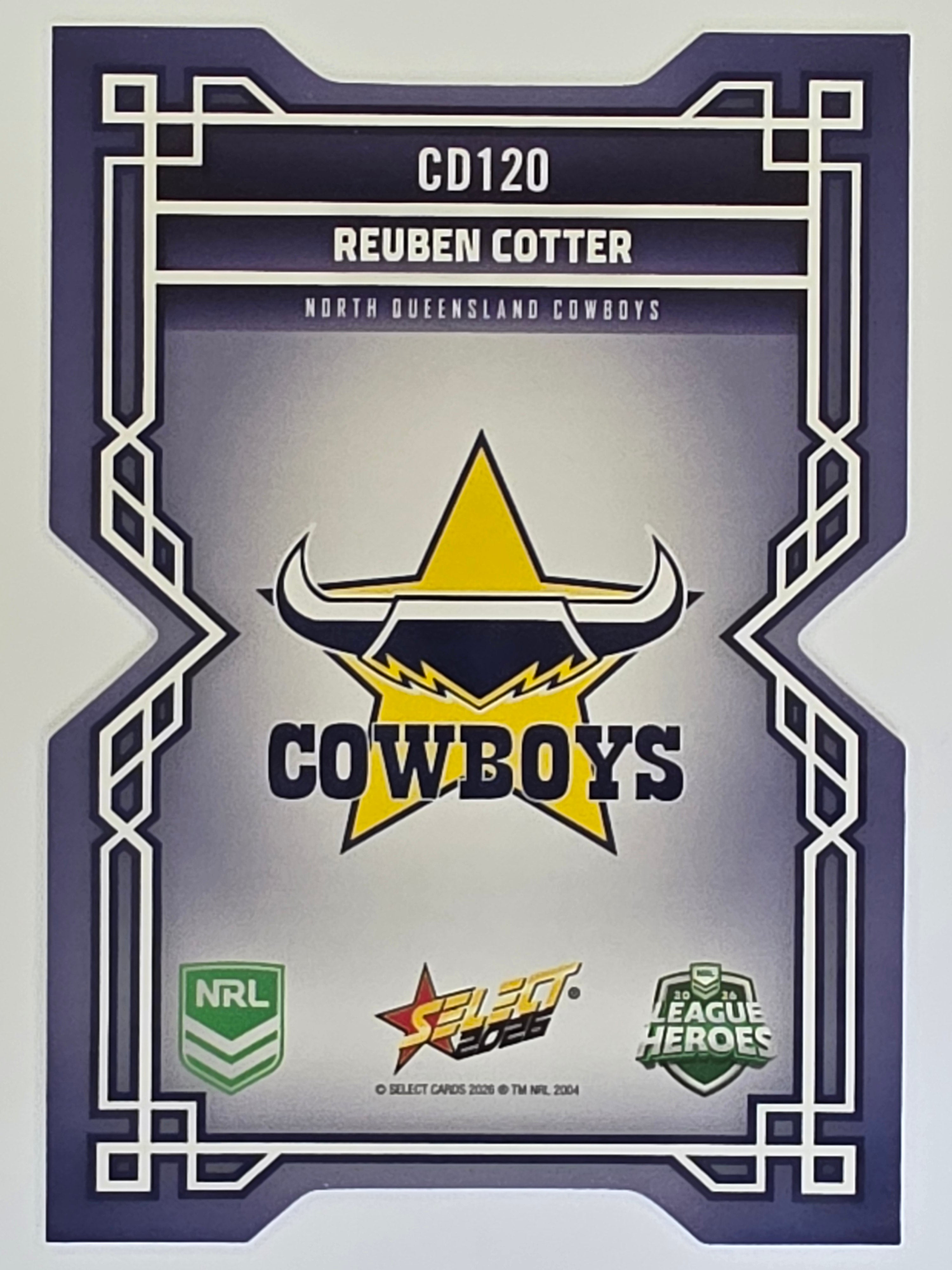 NRL 2026 League Heroes | Colours Diecut | #CD120 | Reuben Cotter | North Queensland Cowboys