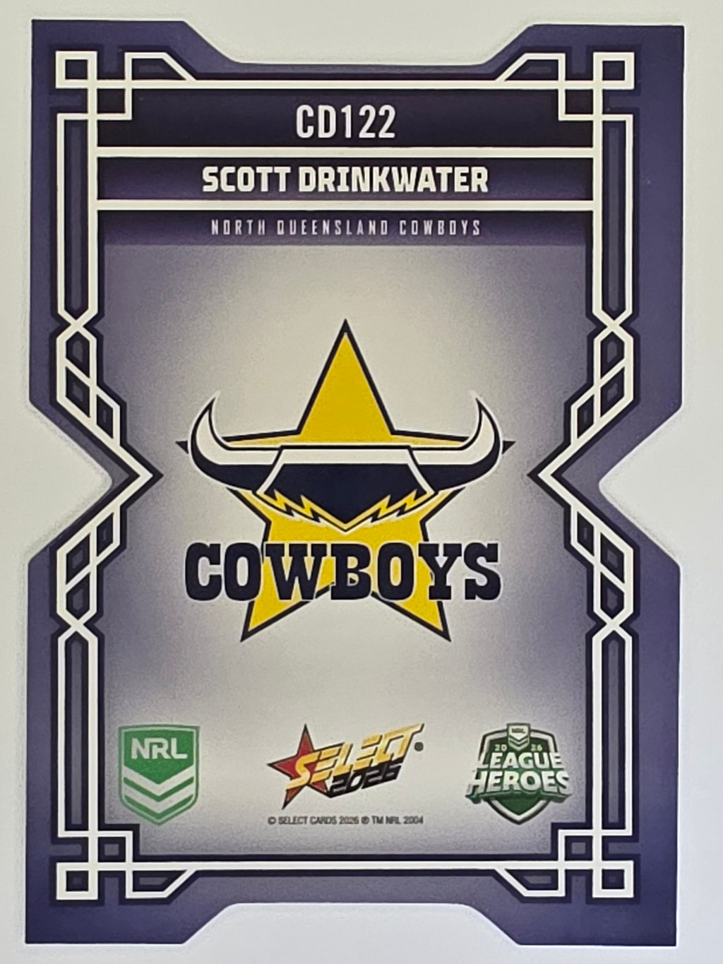 NRL 2026 League Heroes | Colours Diecut | #CD122 | Scott Drinkwater | North Queensland Cowboys