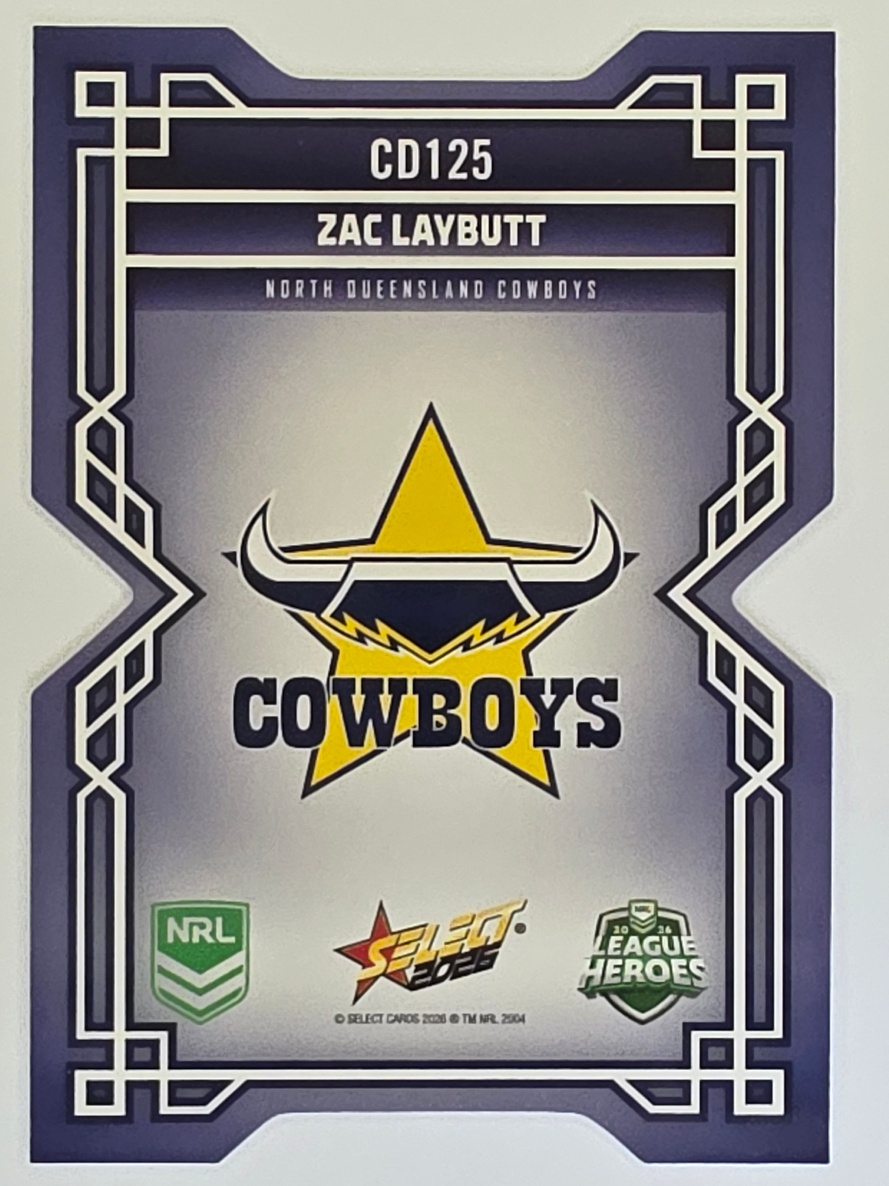 NRL 2026 League Heroes | Colours Diecut | #CD125 | Zac Laybutt | North Queensland Cowboys