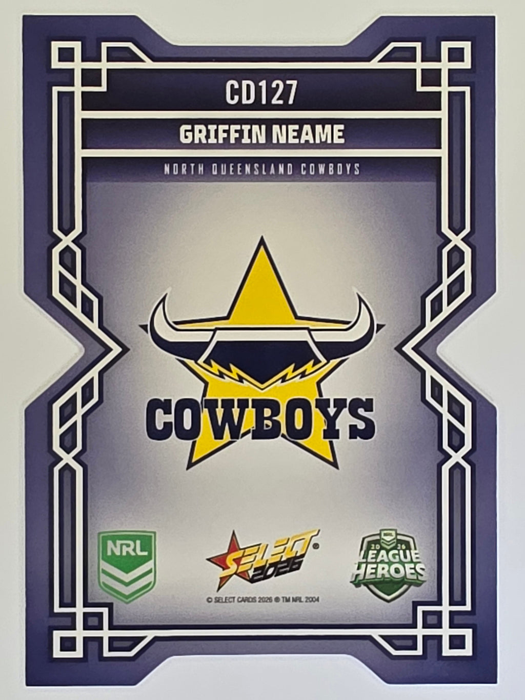 NRL 2026 League Heroes | Colours Diecut | #CD127 | Griffin Neame | North Queensland Cowboys