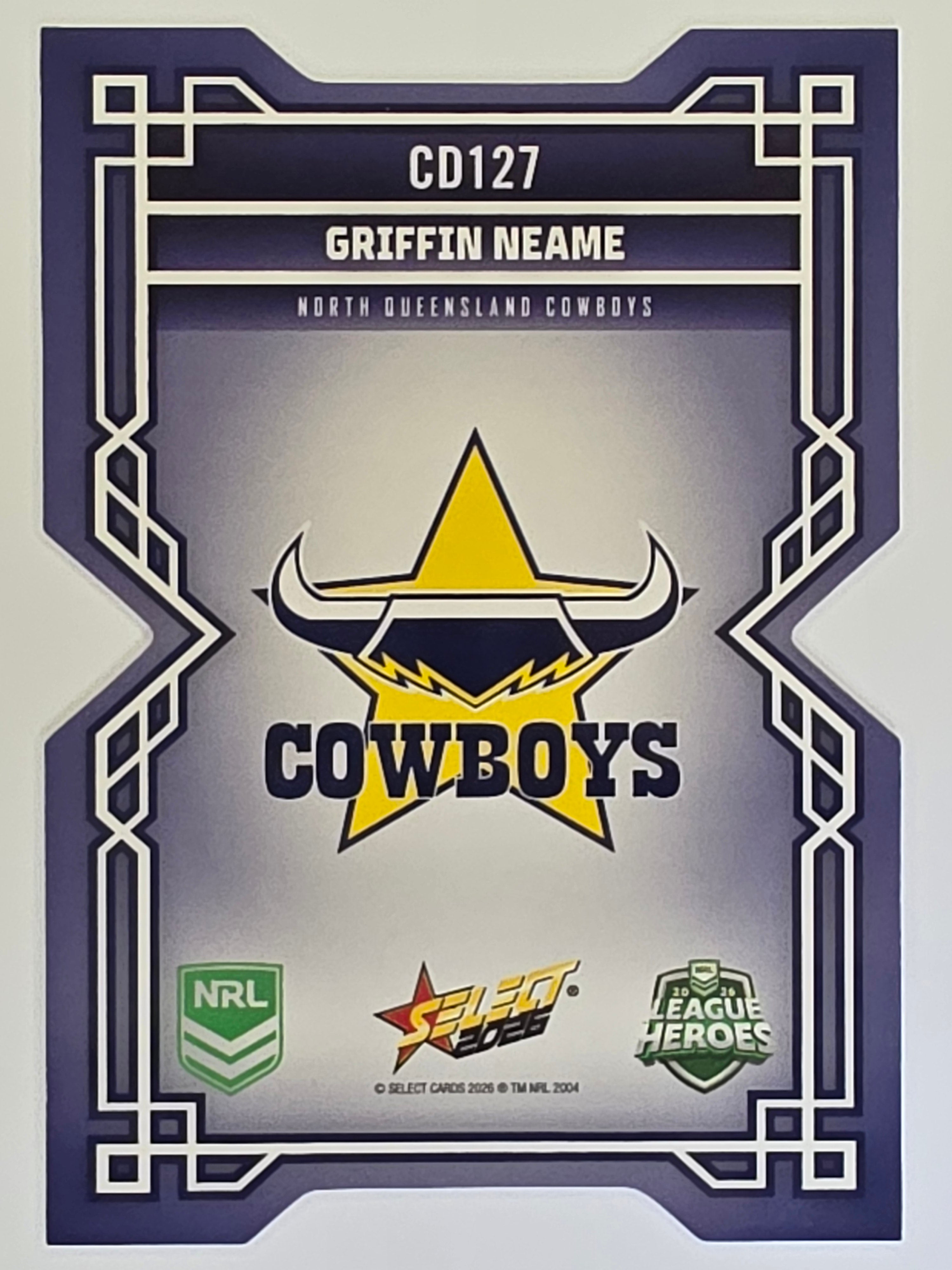 NRL 2026 League Heroes | Colours Diecut | #CD127 | Griffin Neame | North Queensland Cowboys