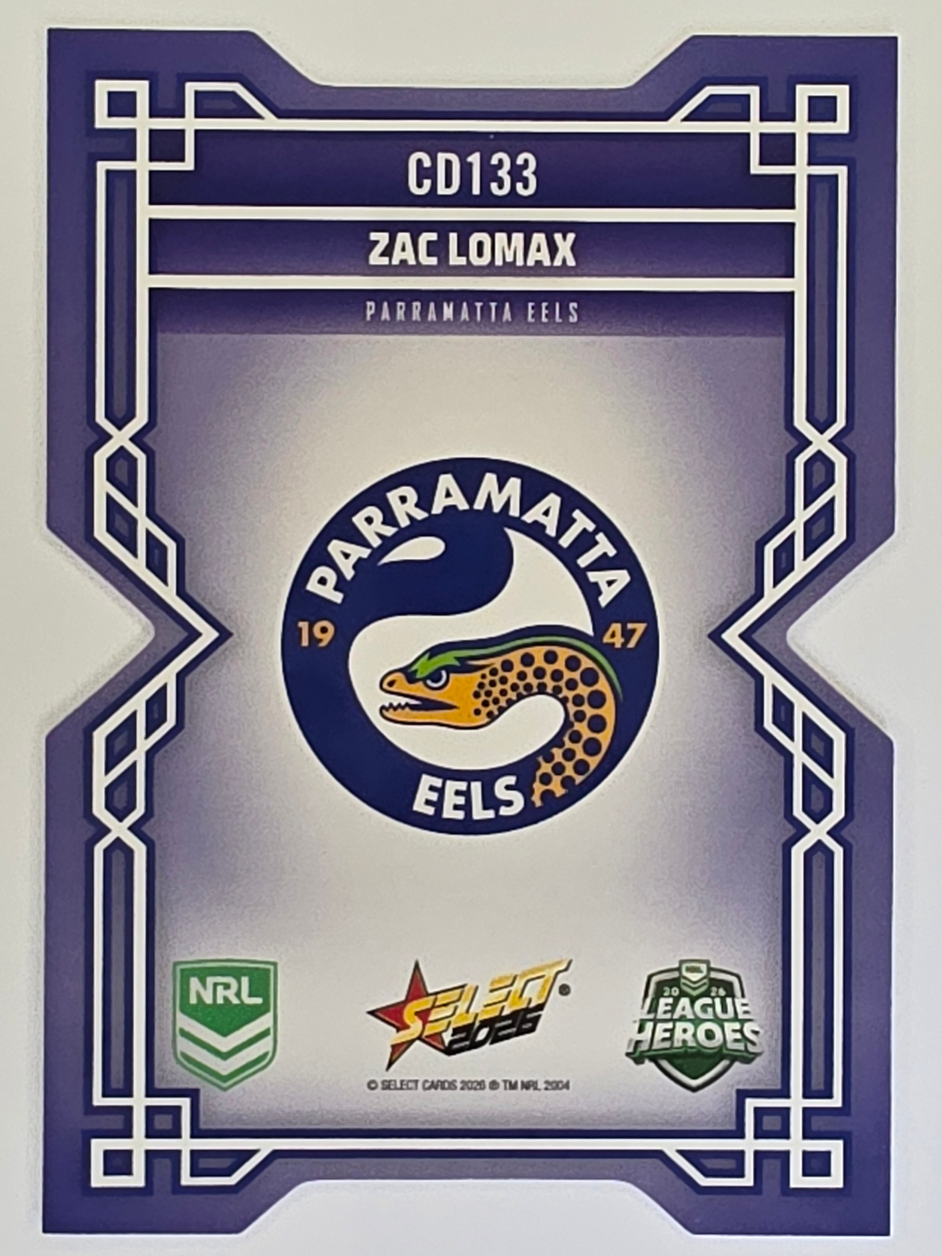 NRL 2026 League Heroes | Colours Diecut | #CD133 | Zac Lomax | Parramatta Eels