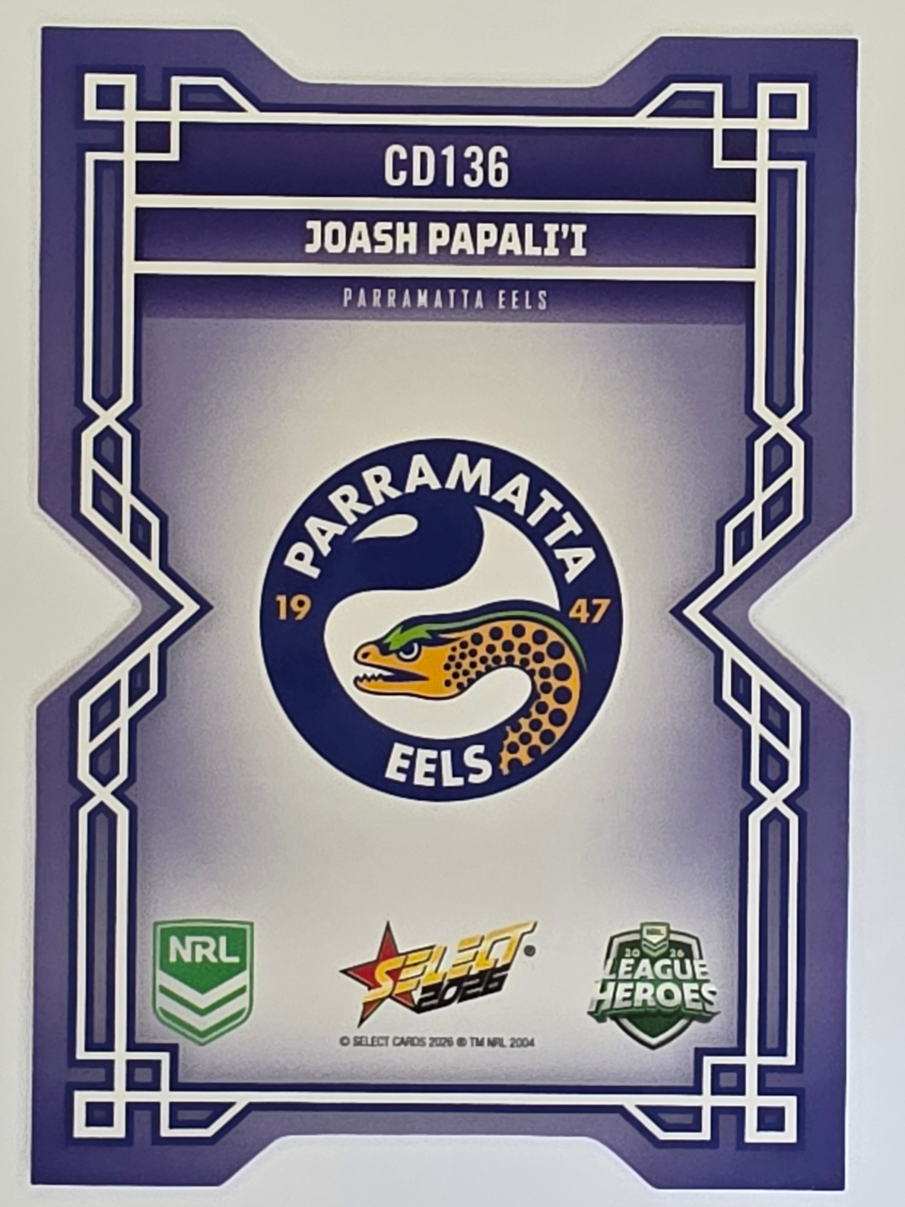 NRL 2026 League Heroes | Colours Diecut | #CD136 | Joash Papali’i | Parramatta Eels