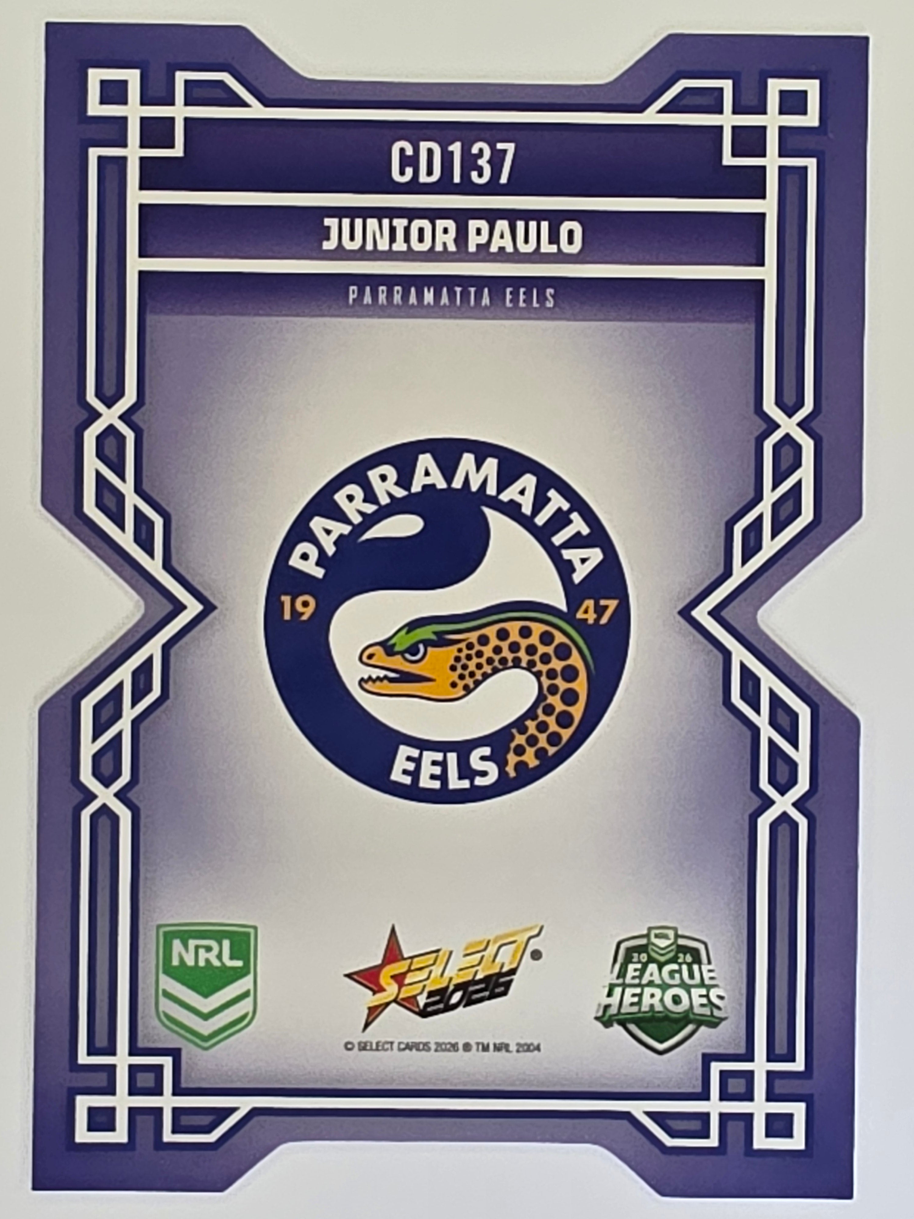 NRL 2026 League Heroes | Colours Diecut | #CD137 | Junior Paulo |Parramatta Eels