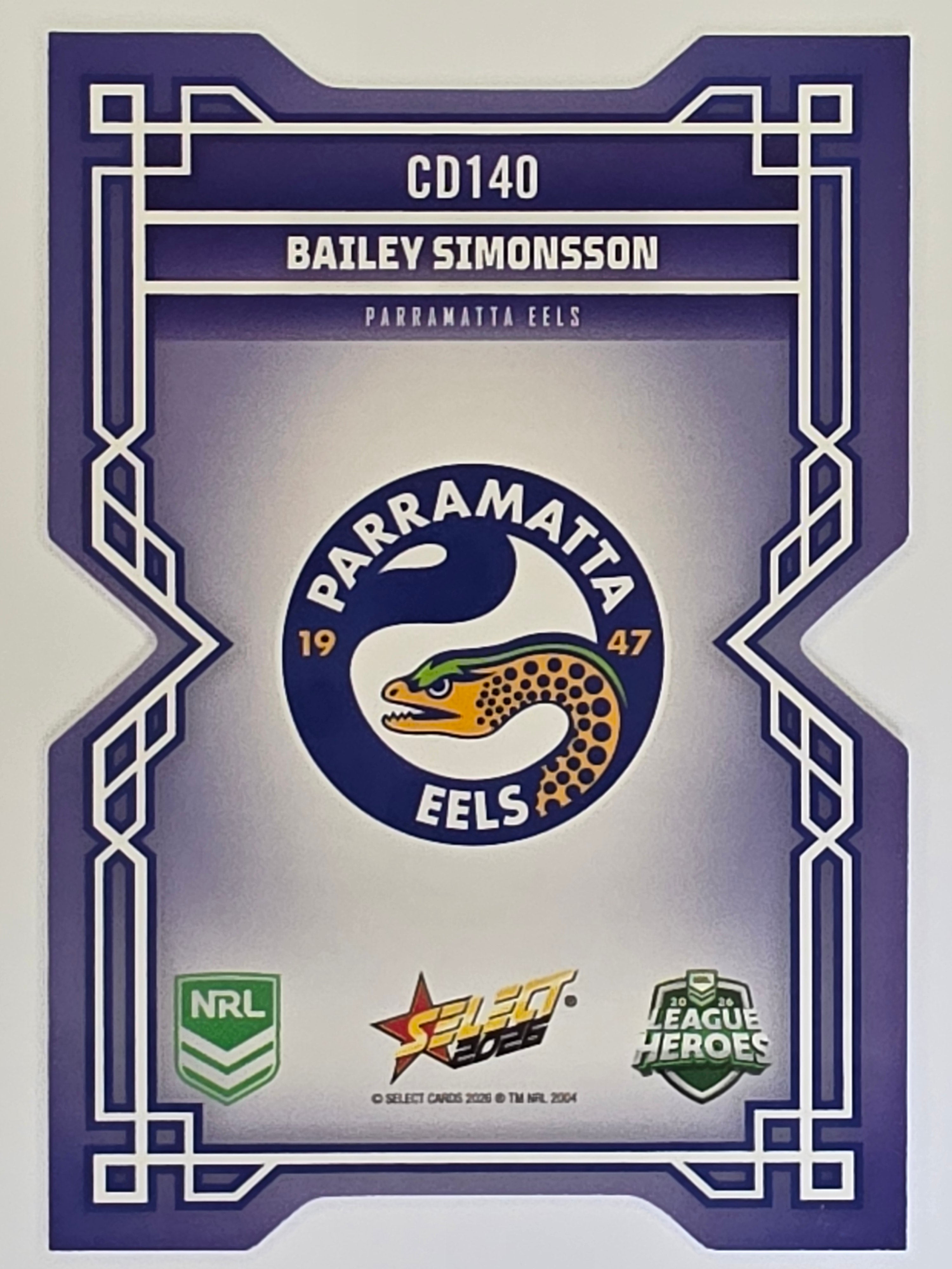 NRL 2026 League Heroes | Colours Diecut | #CD140 | Bailey Simonsson | Parramatta Eels