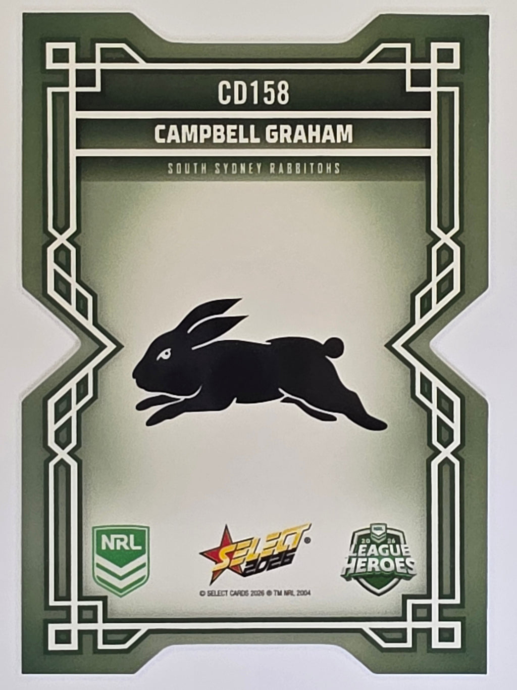 NRL 2026 League Heroes | Colours Diecut | #CD158 | Campbell Graham | South Sydney Rabbitohs