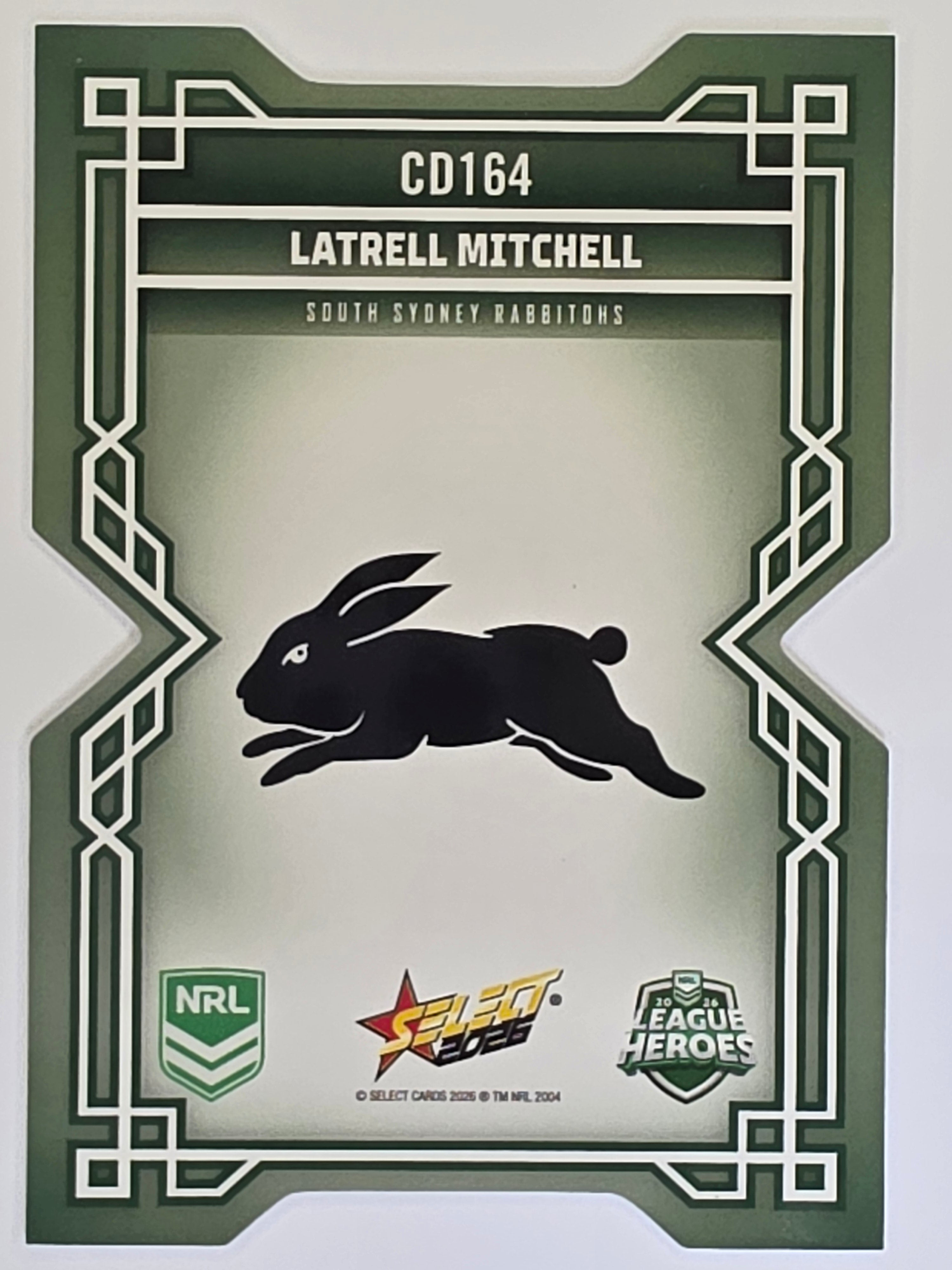 NRL 2026 League Heroes | Colours Diecut | #CD164 | Latrell Mitchell | South Sydney Rabbitohs
