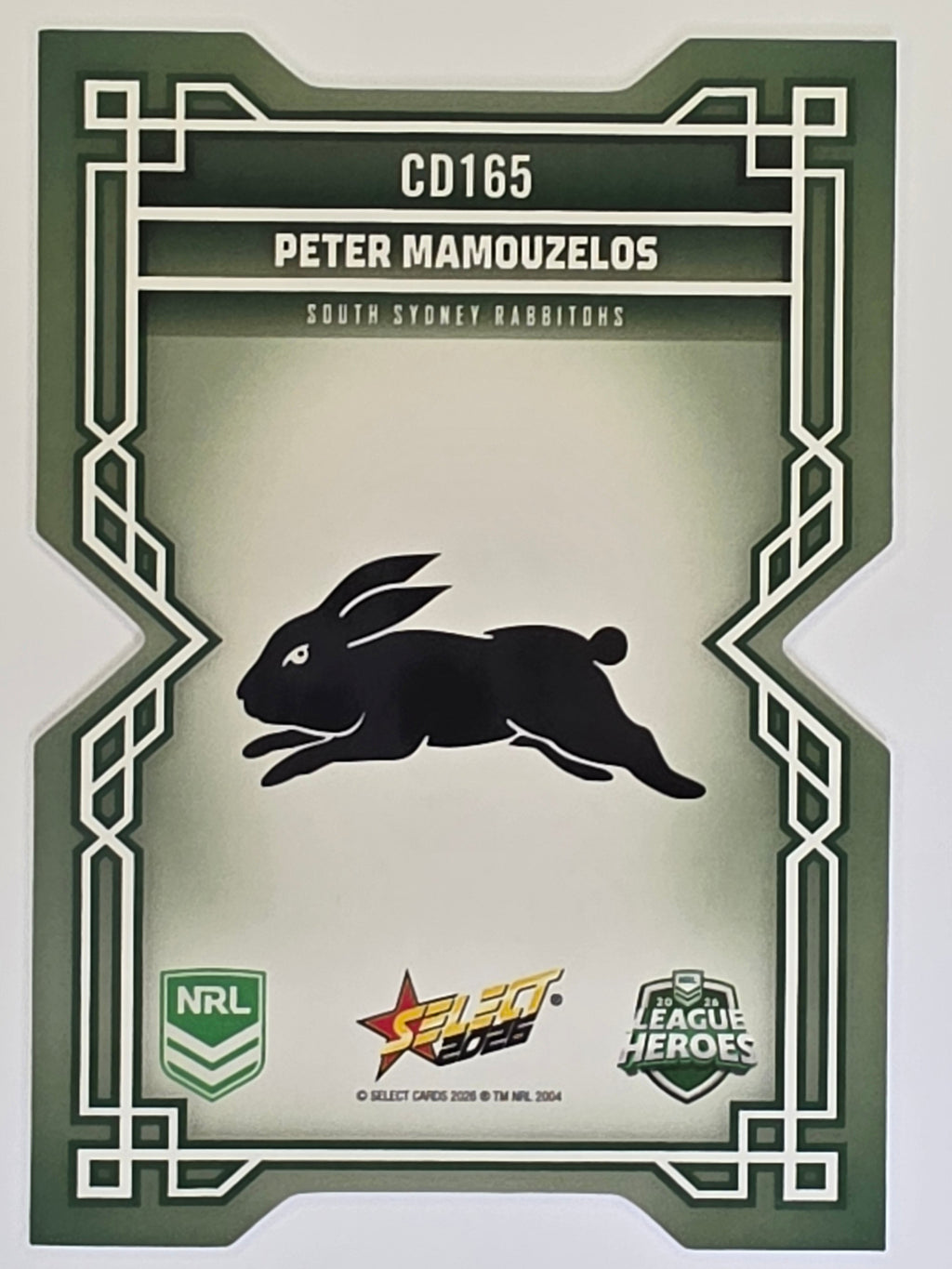 NRL 2026 League Heroes | Colours Diecut | #CD165 | Peter Mamouzelos | South Sydney Rabbitohs