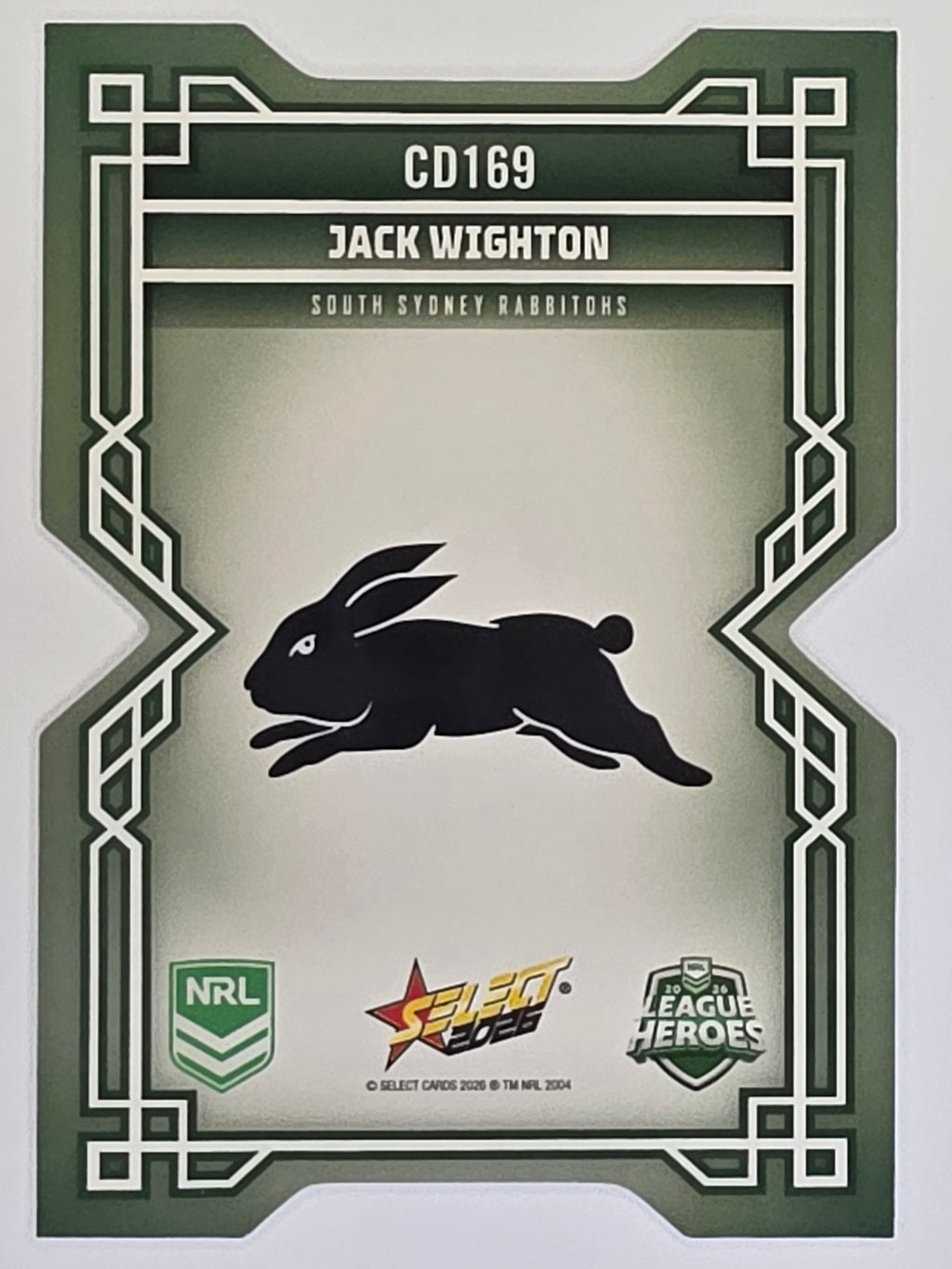NRL 2026 League Heroes | Colours Diecut | #CD169 | Jack Wighton | South Sydney Rabbitohs