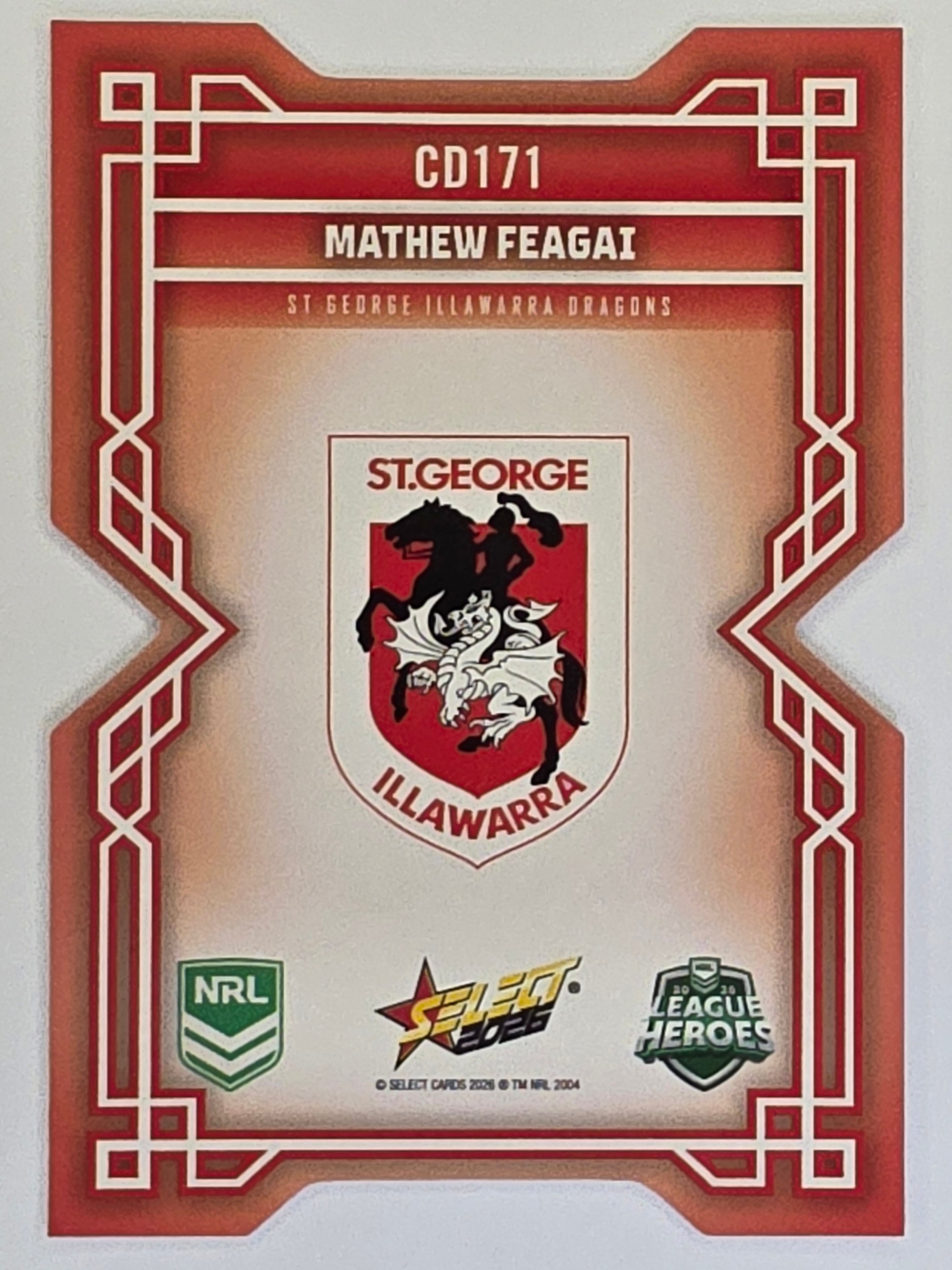 NRL 2026 League Heroes | Colours Diecut | #CD171 | Mathew Feagai | St George Dragons