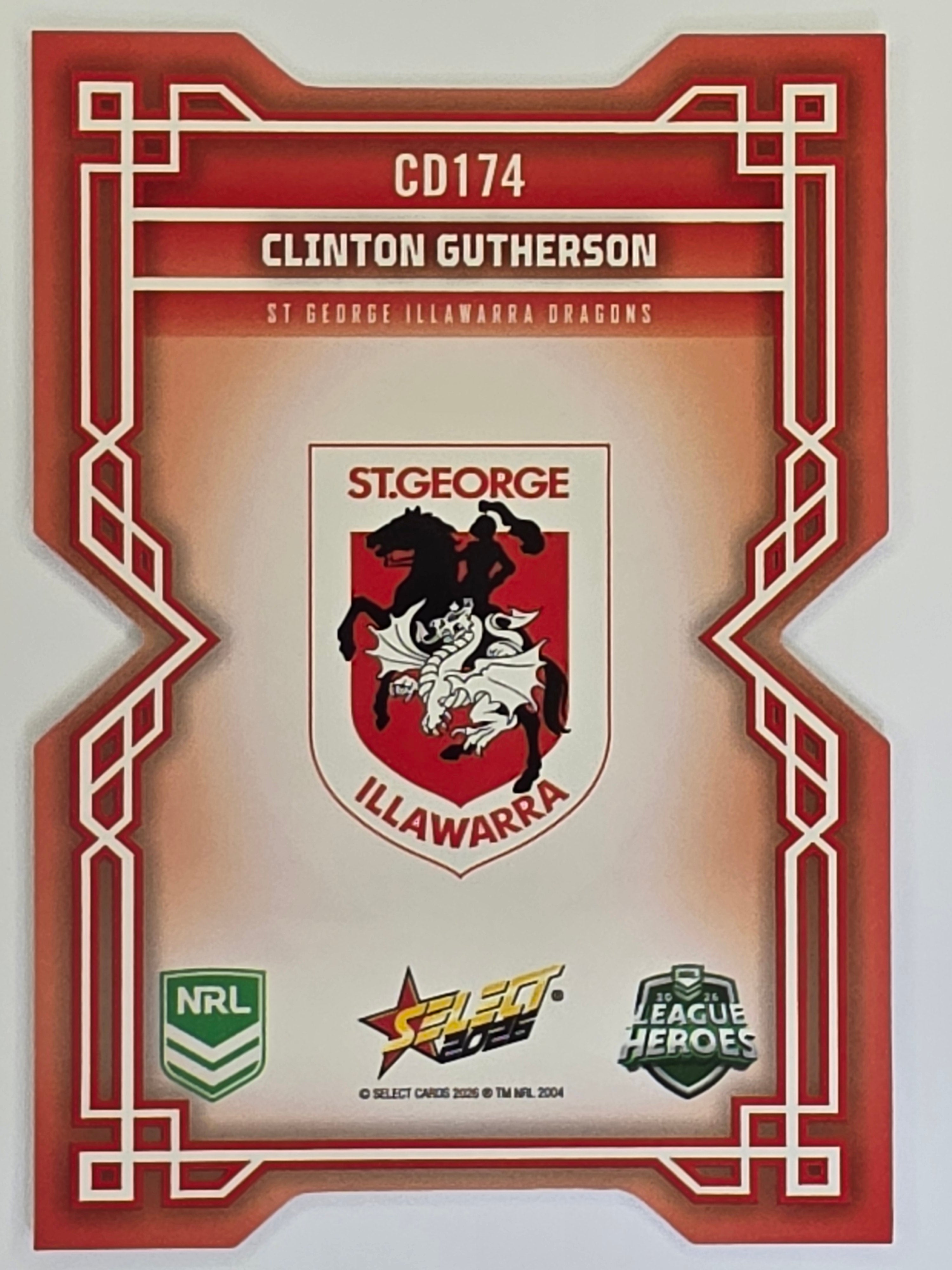 NRL 2026 League Heroes | Colours Diecut | #CD174 | Clinton Gutherson | St George Dragons