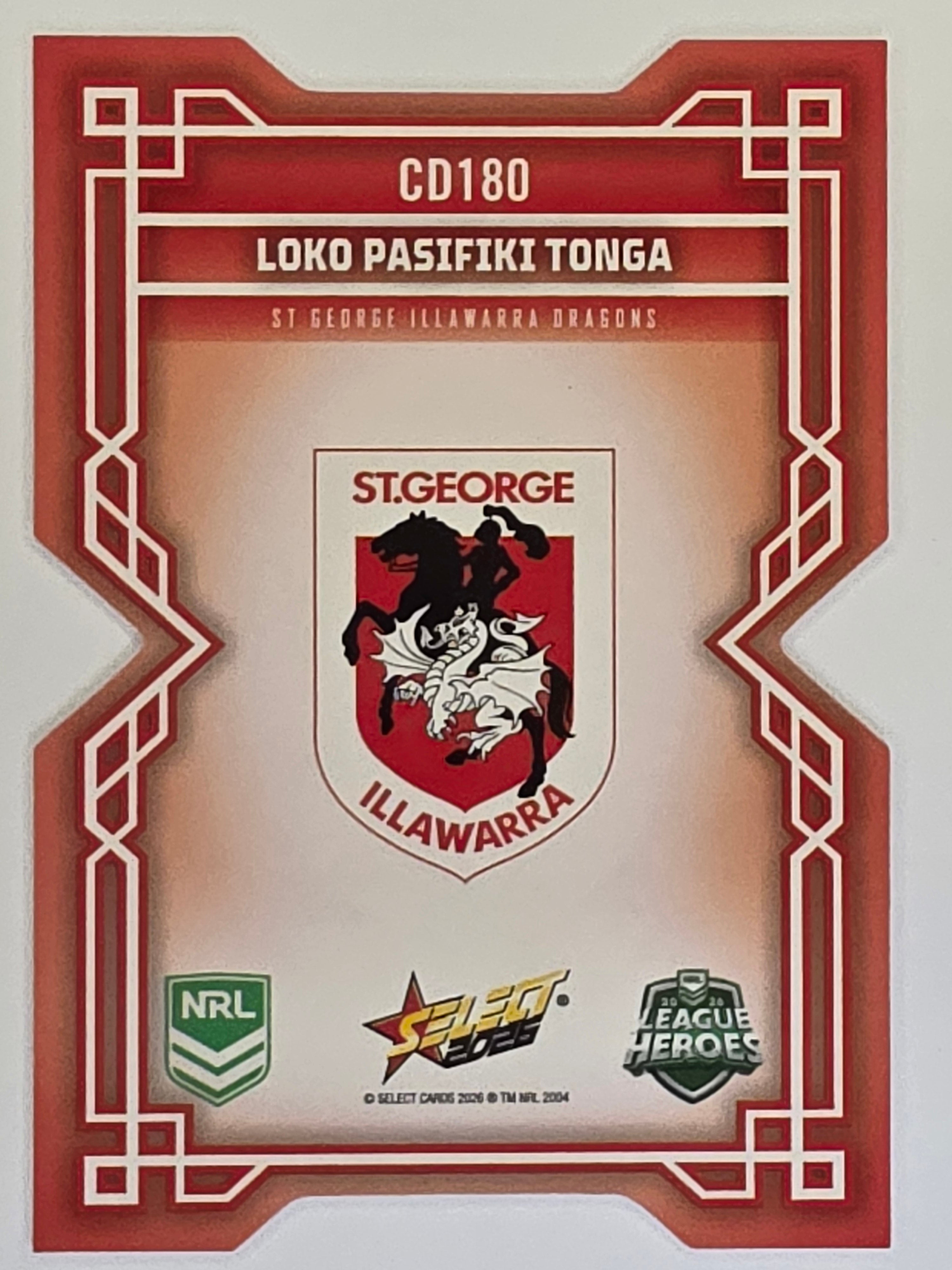 NRL 2026 League Heroes | Colours Diecut | #CD180 | Loko Pasifiki Tonga | St George Dragons