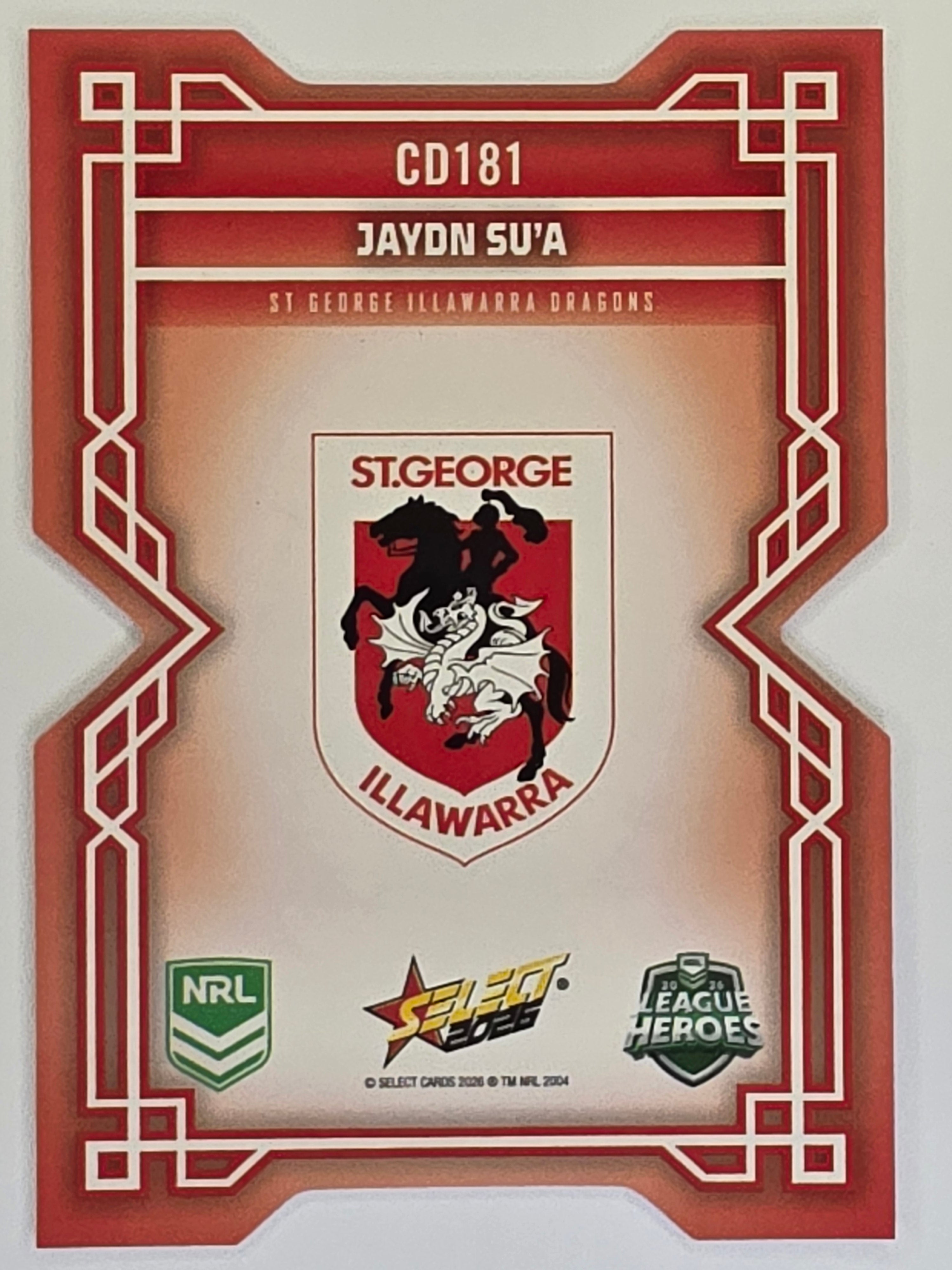 NRL 2026 League Heroes | Colours Diecut | #CD181 | Jaydn Su’a |St George Dragons