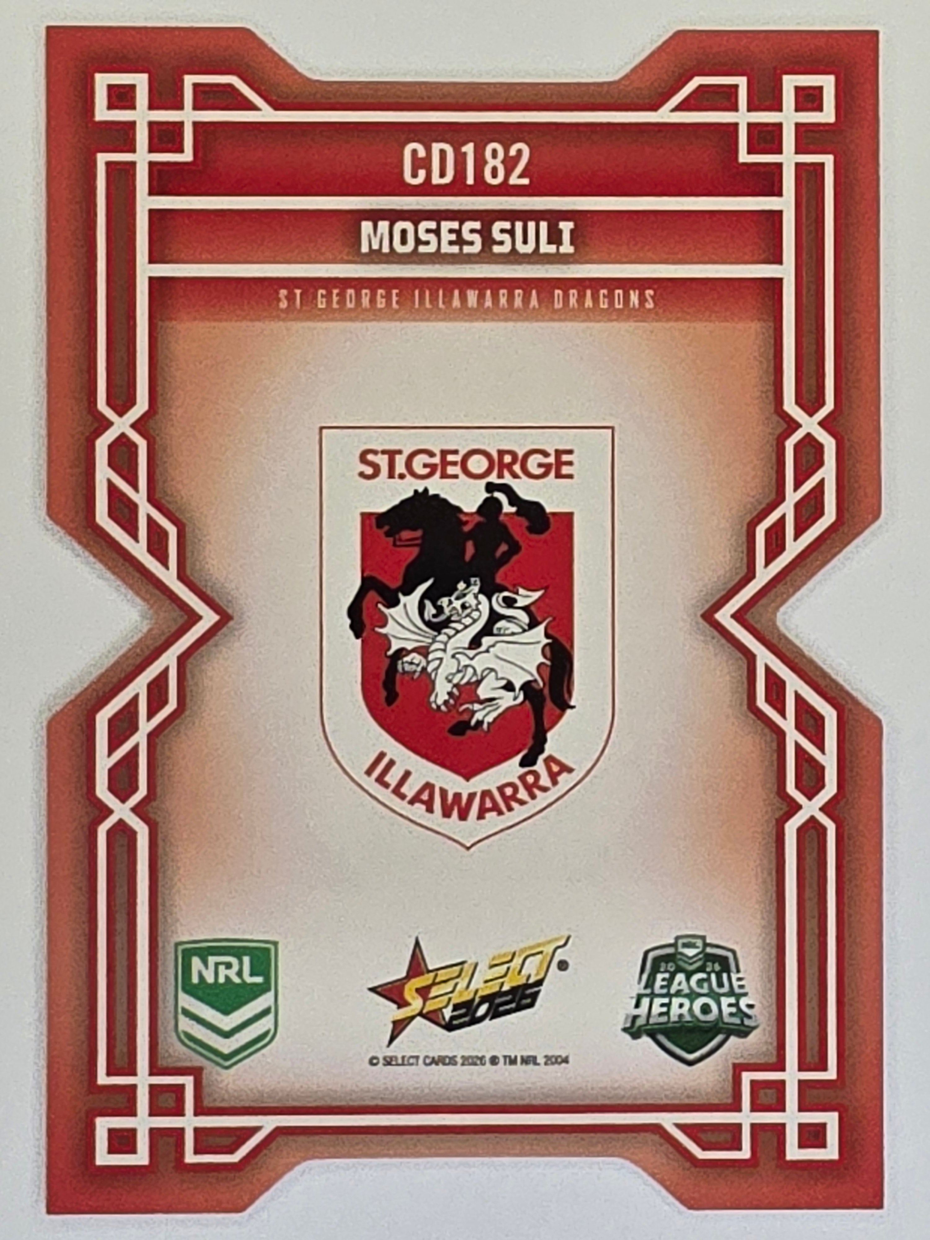 NRL 2026 League Heroes | Colours Diecut | #CD182 | Moses Suli |St George Dragons