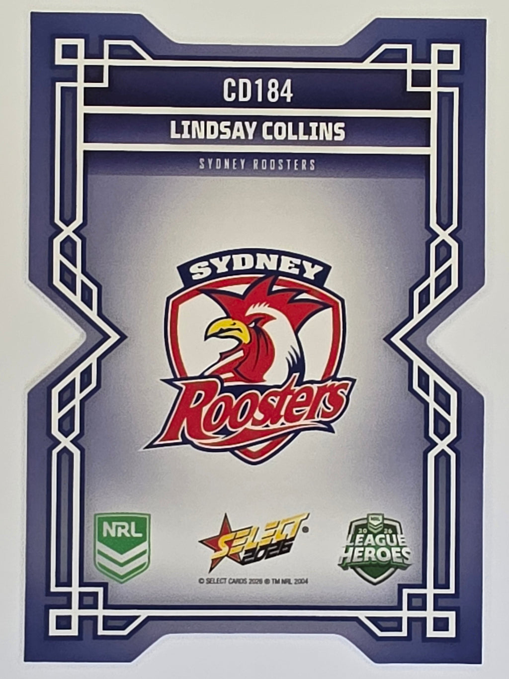 NRL 2026 League Heroes | Colours Diecut | #CD184 | Lindsay Collins | Sydney Roosters