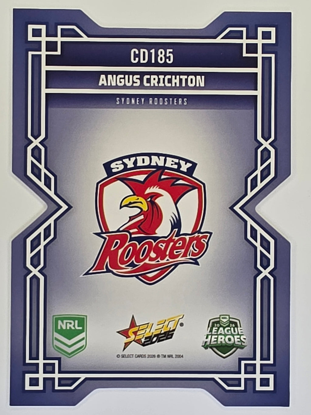 NRL 2026 League Heroes | Colours Diecut | #CD185 | Angus Crichton | Sydney Roosters