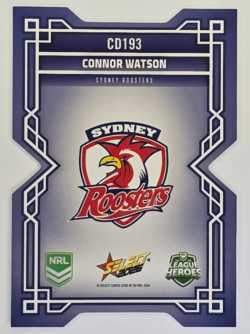 NRL 2026 League Heroes | Colours Diecut | #CD193 |Connor Watson |Sydney Roosters