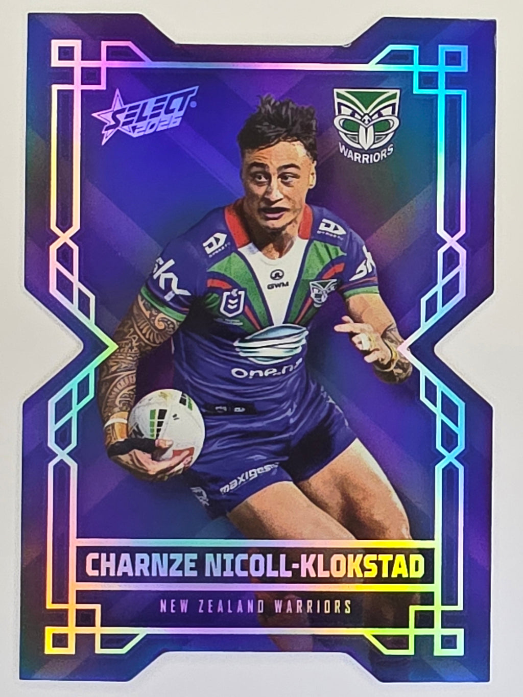 NRL 2026 League Heroes | Colours Diecut | #CD205 | Charnze Nicoll-Klokstad | New Zealand Warriors