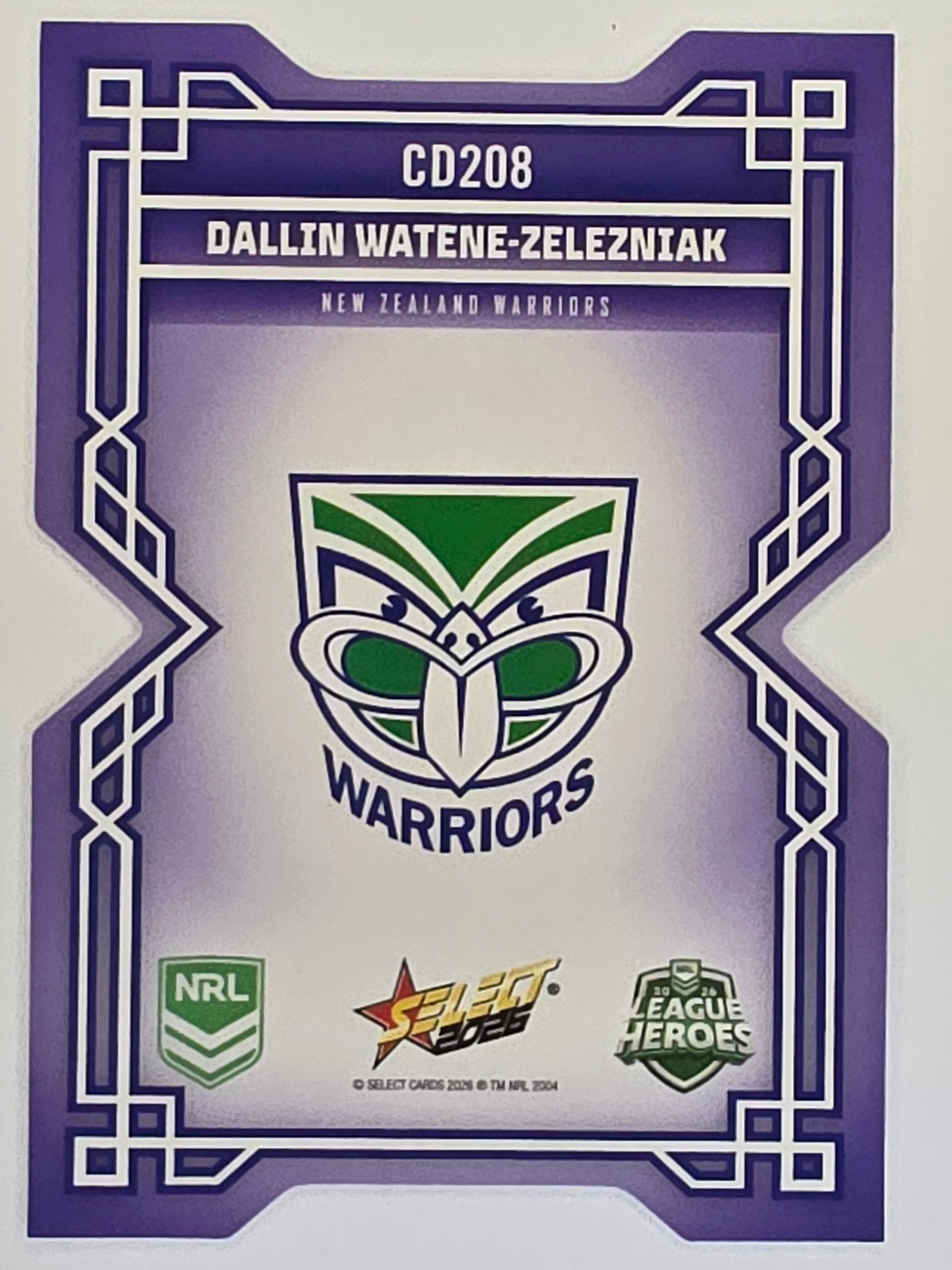 NRL 2026 League Heroes | Colours Diecut | #CD208 | Dallin Watene-Zelezniak | New Zealand Warriors
