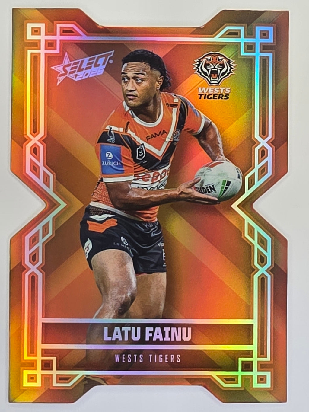 NRL 2026 League Heroes | Colours Diecut | #CD211 | Latu Fainu | Wests Tigers