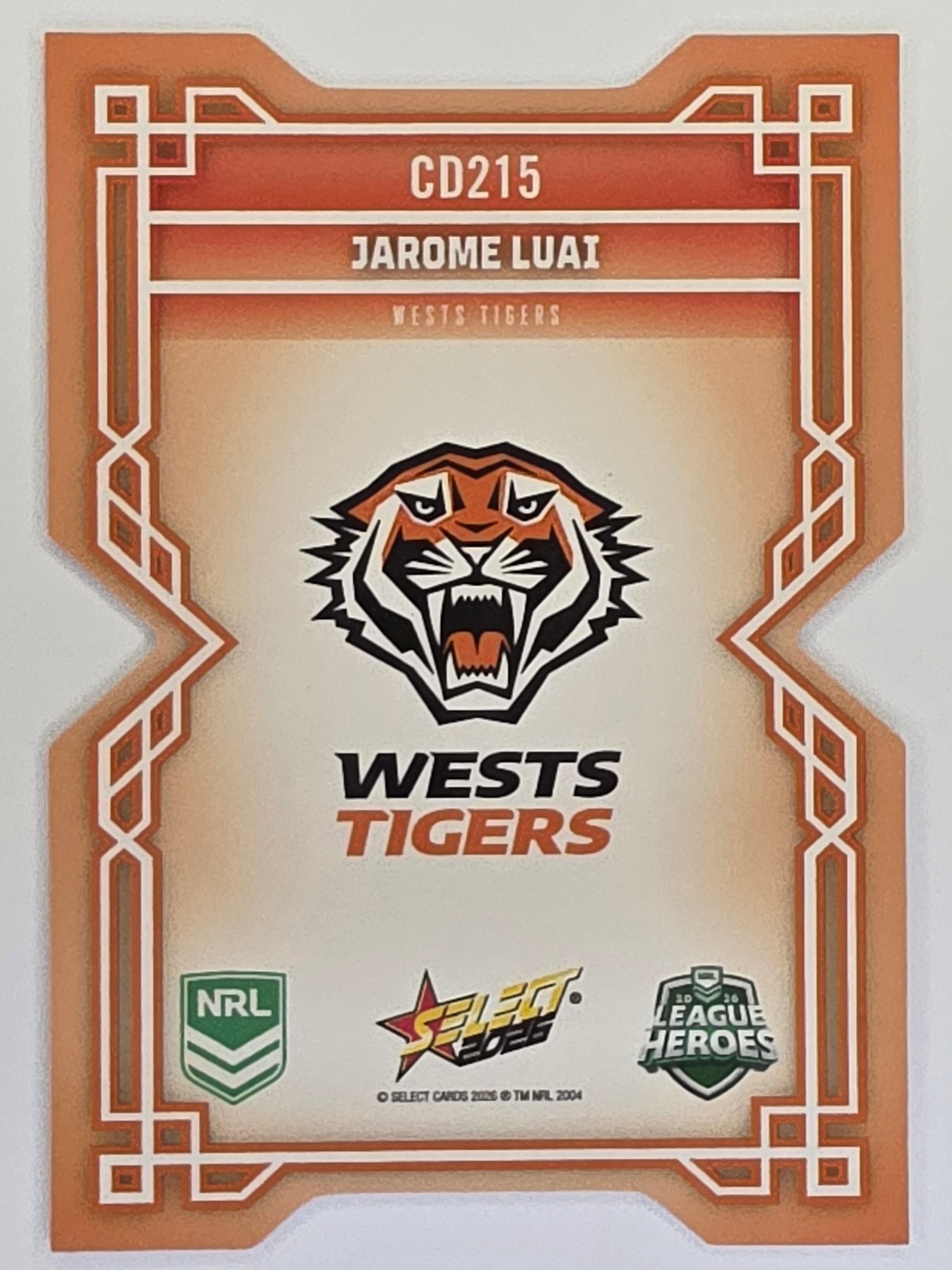 NRL 2026 League Heroes | Colours Diecut | #CD215 | Jarome Luai | Wests Tigers