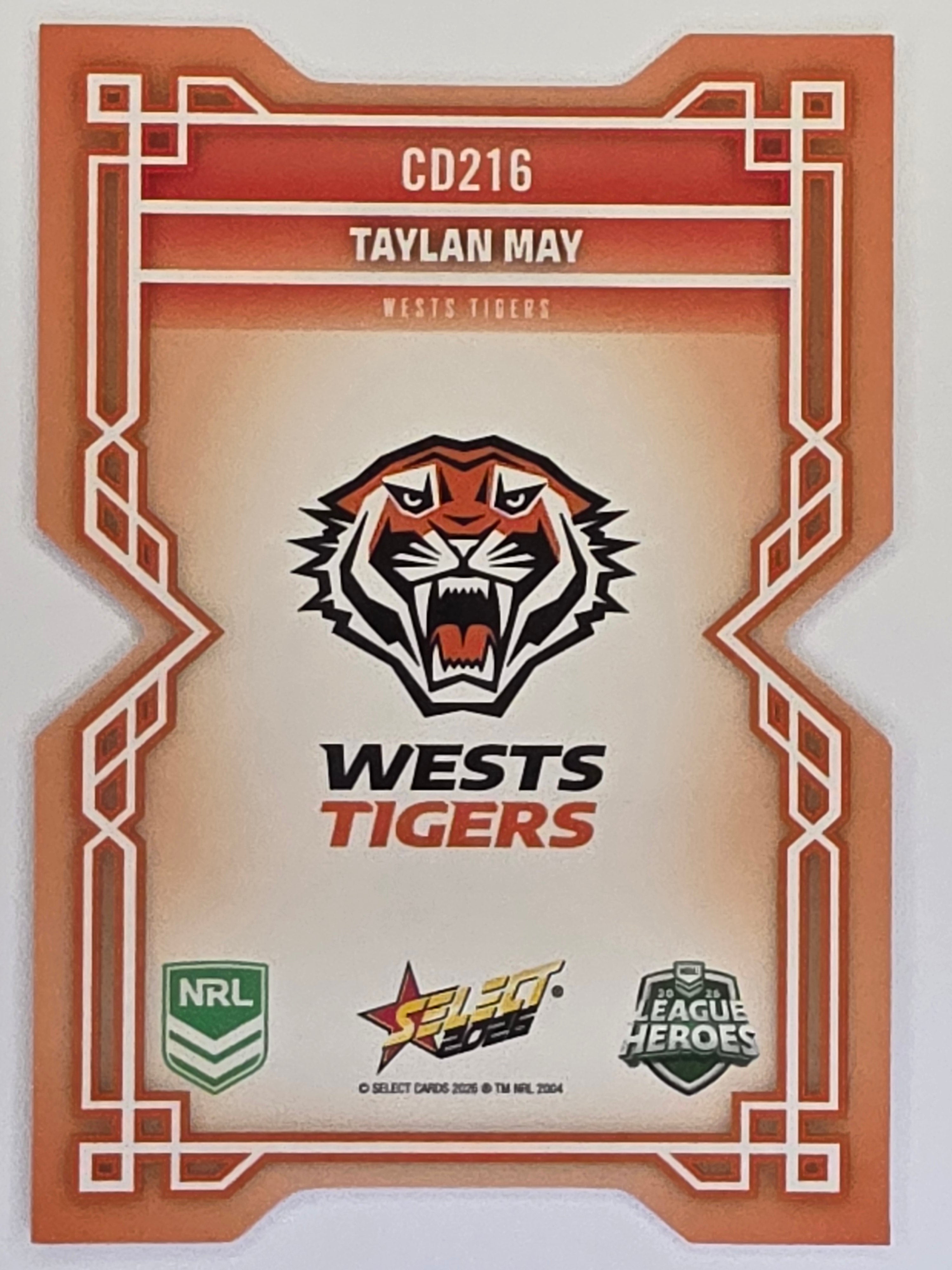 NRL 2026 League Heroes | Colours Diecut | #CD216 | Taylan May | Wests Tigers