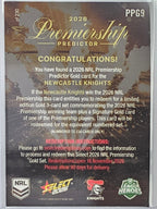 NRL 2026 League Heroes | Premiership Predictor Gold | #PPG9 | #054/230 | Newcastle Knights