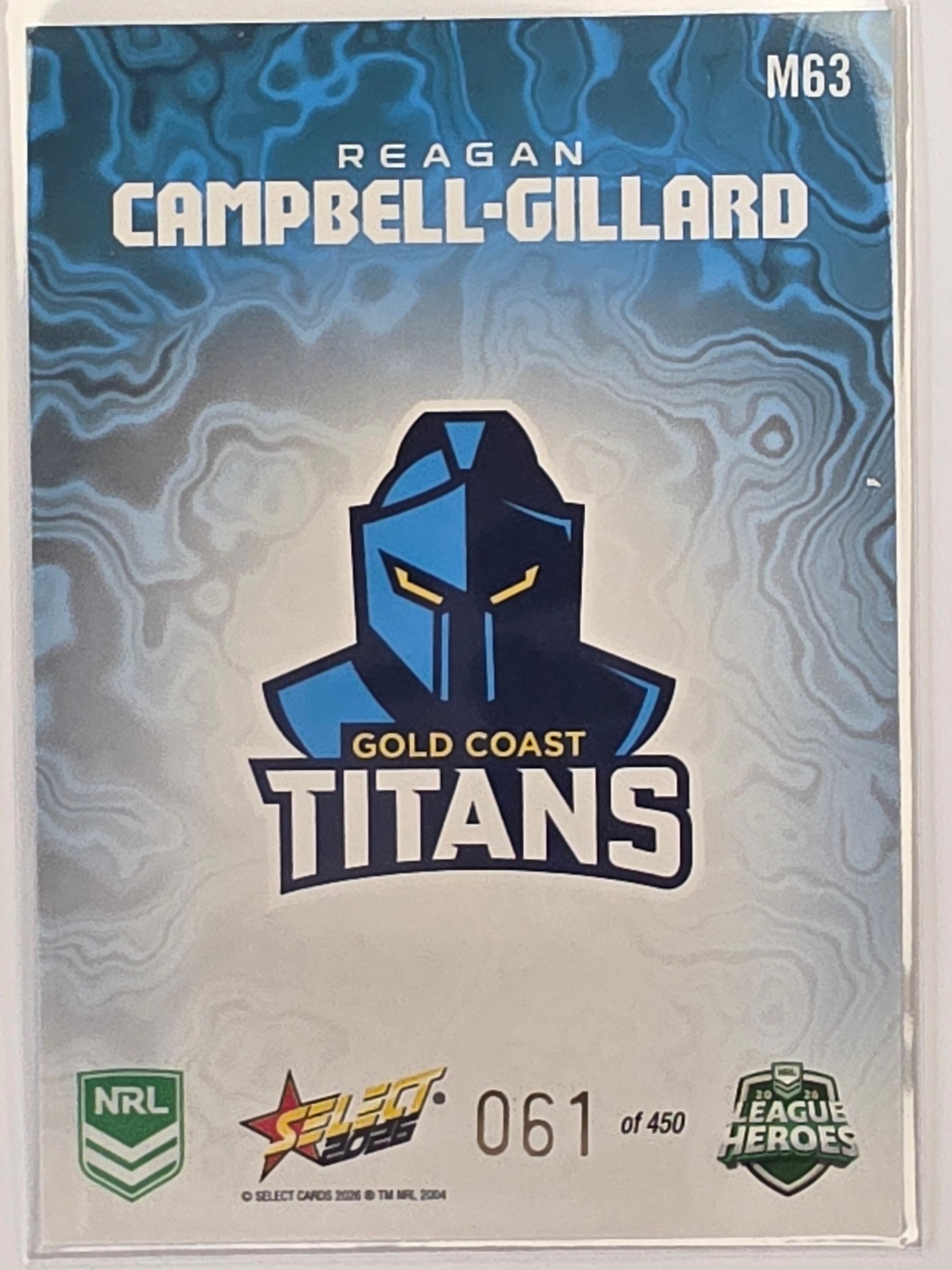 NRL 2026 League Heroes | Mercury | #M63 | #061/450 | Reagan Campbell-Gillard | Gold Coast Titans