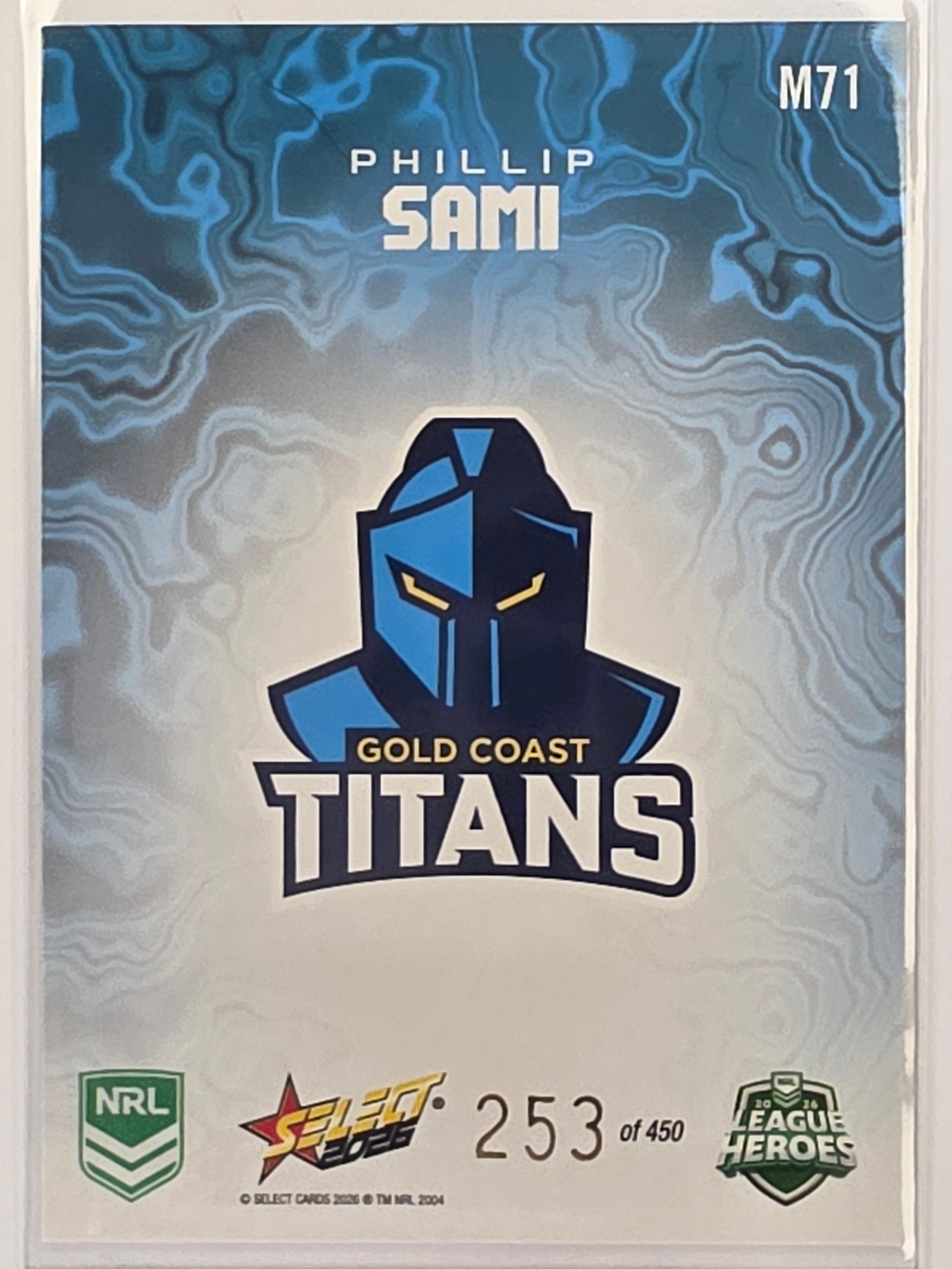 NRL 2026 League Heroes | Mercury | #M71 | #253/450 | Phillip Sami | Gold Coast Titans