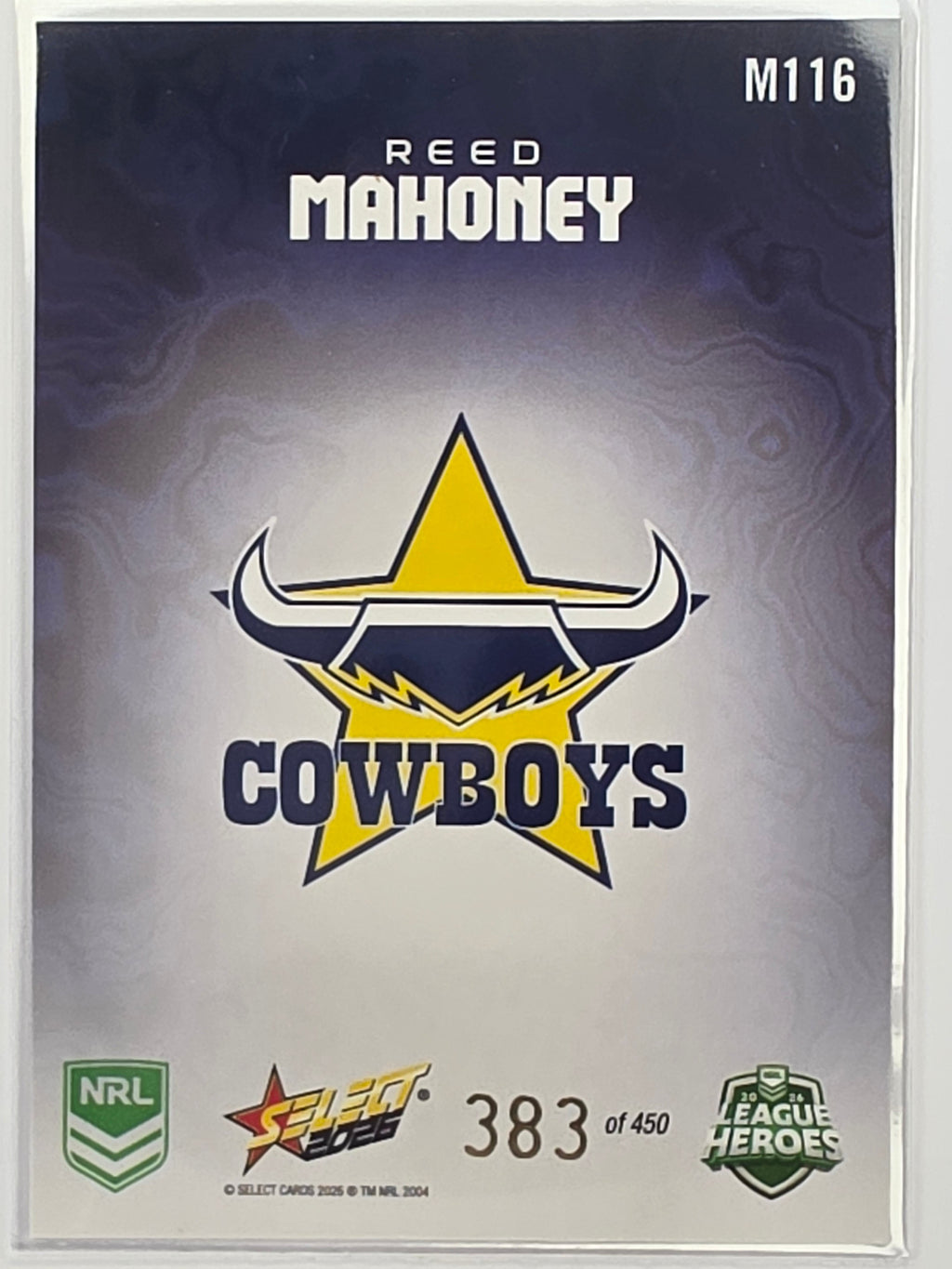 NRL 2026 League Heroes | Mercury | #M116 | #383/450 | Reed Mahoney | North Queensland Cowboys
