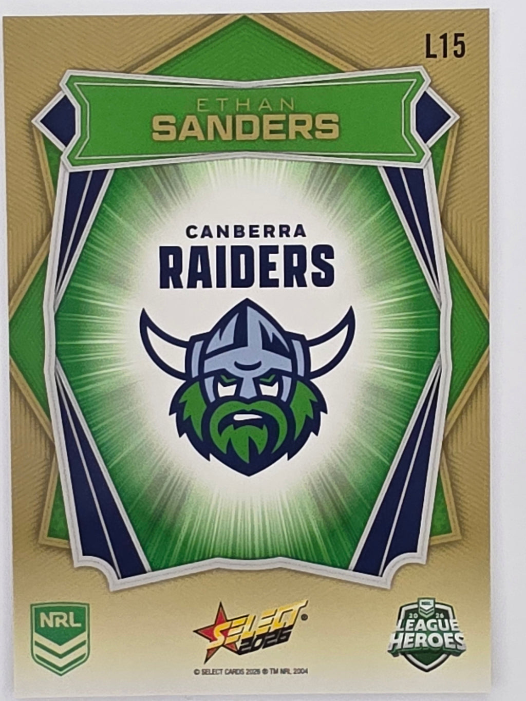 NRL 2026 League Heroes | Luminous | #L15 | Ethan Sanders | Canberra Raiders
