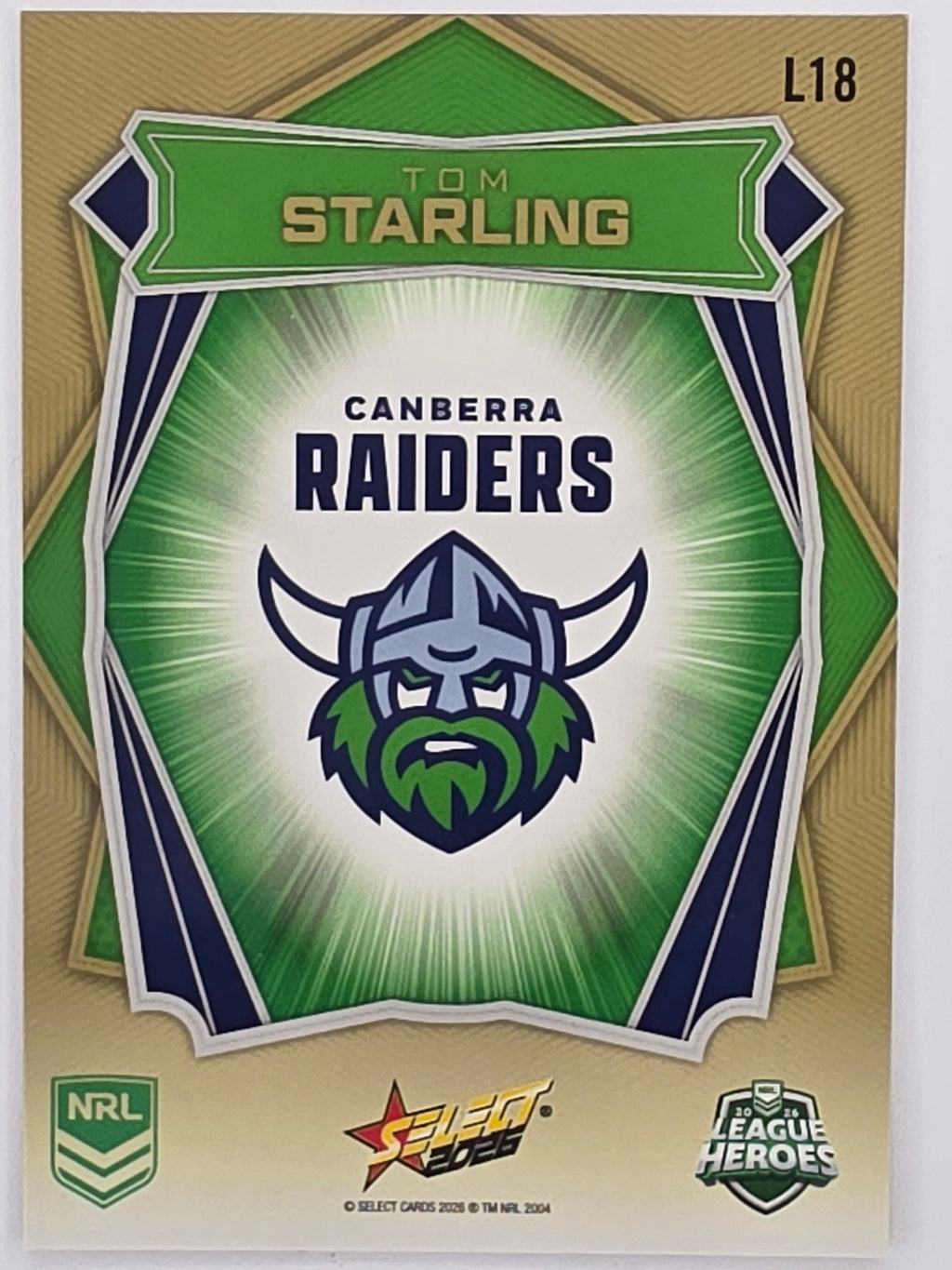 NRL 2026 League Heroes | Luminous | #L18 | Tom Starling | Canberra Raiders