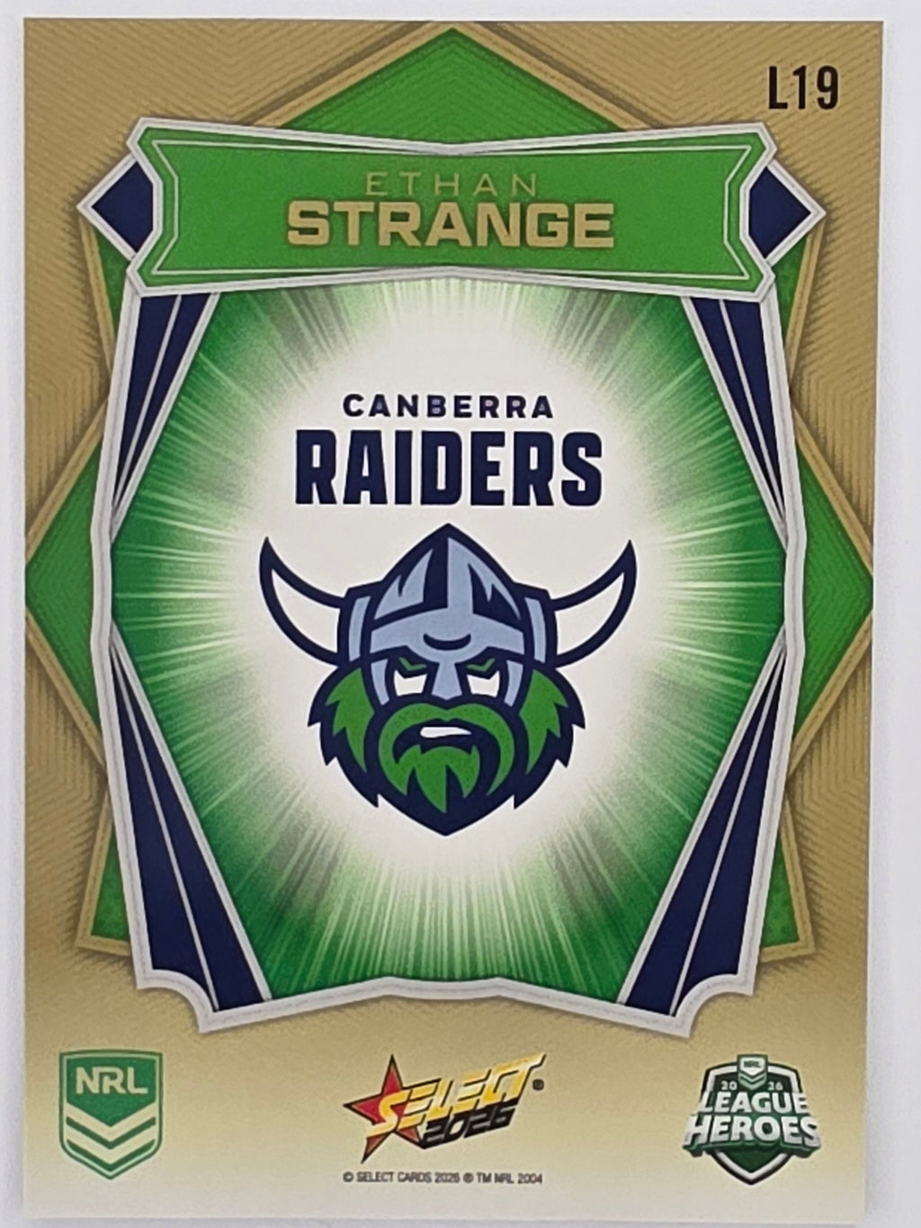 NRL 2026 League Heroes | Luminous | #L19 | Ethan Strange | Canberra Raiders