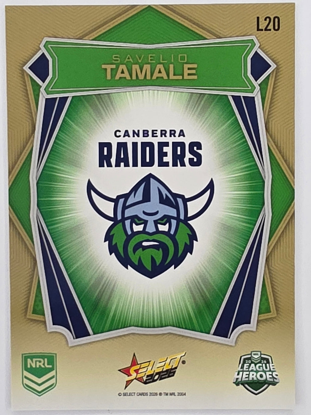 NRL 2026 League Heroes | Luminous | #L20 | Savelio Tamale | Canberra Raiders