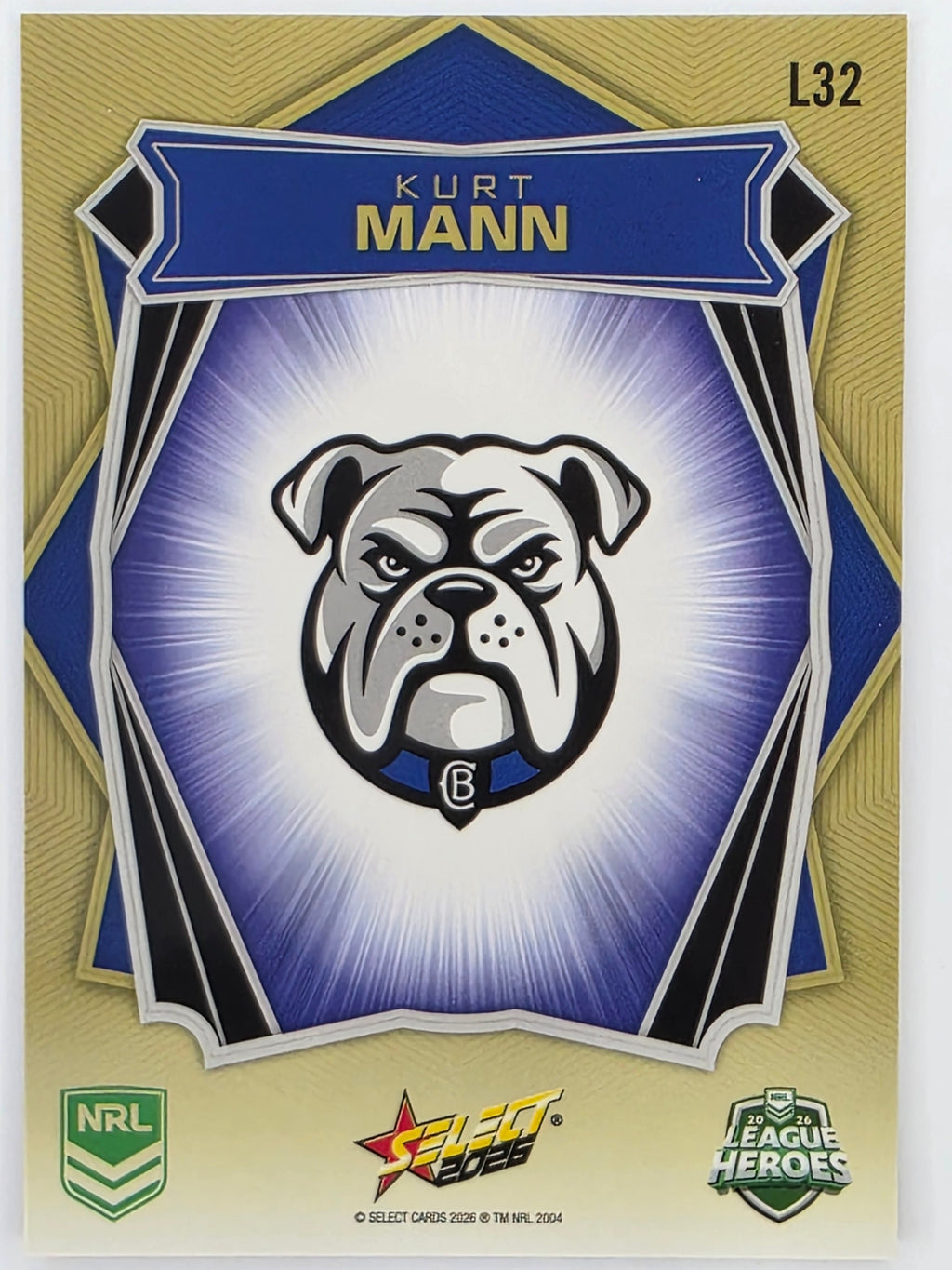 NRL 2026 League Heroes | Luminous | #L32 | Kurt Mann | Canterbury Bulldogs