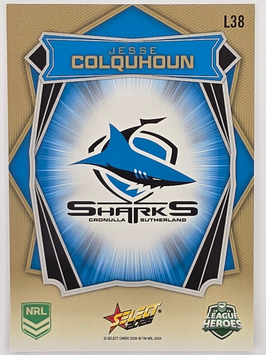 NRL 2026 League Heroes | Luminous | #L38 | Jesse Colquhoun | Cronulla Sharks