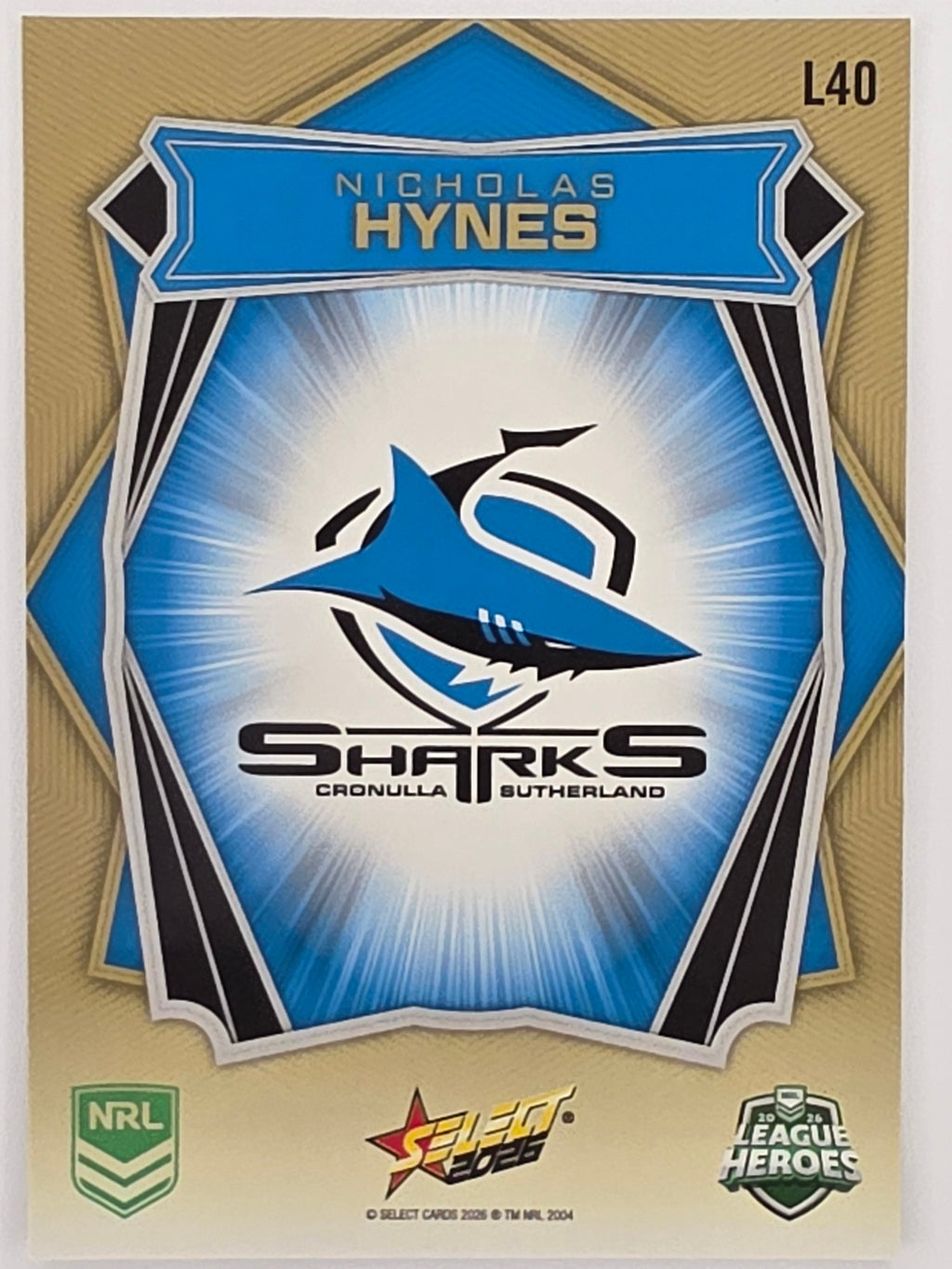 NRL 2026 League Heroes | Luminous | #L40 | Nicholas Hynes | Cronulla Sharks