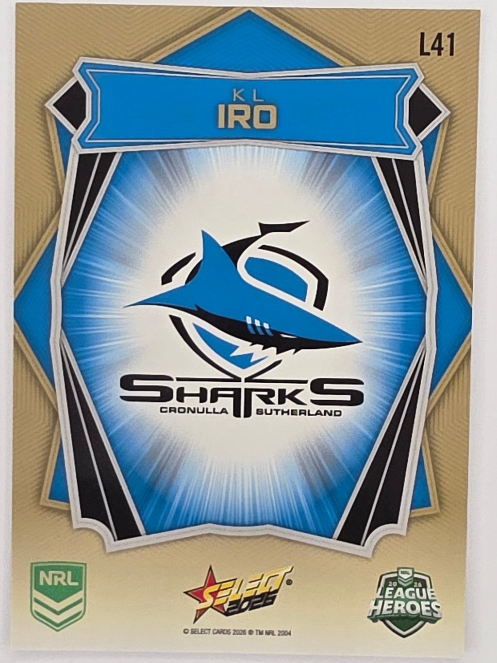 NRL 2026 League Heroes | Luminous | #L41 | KL Iro | Cronulla Sharks