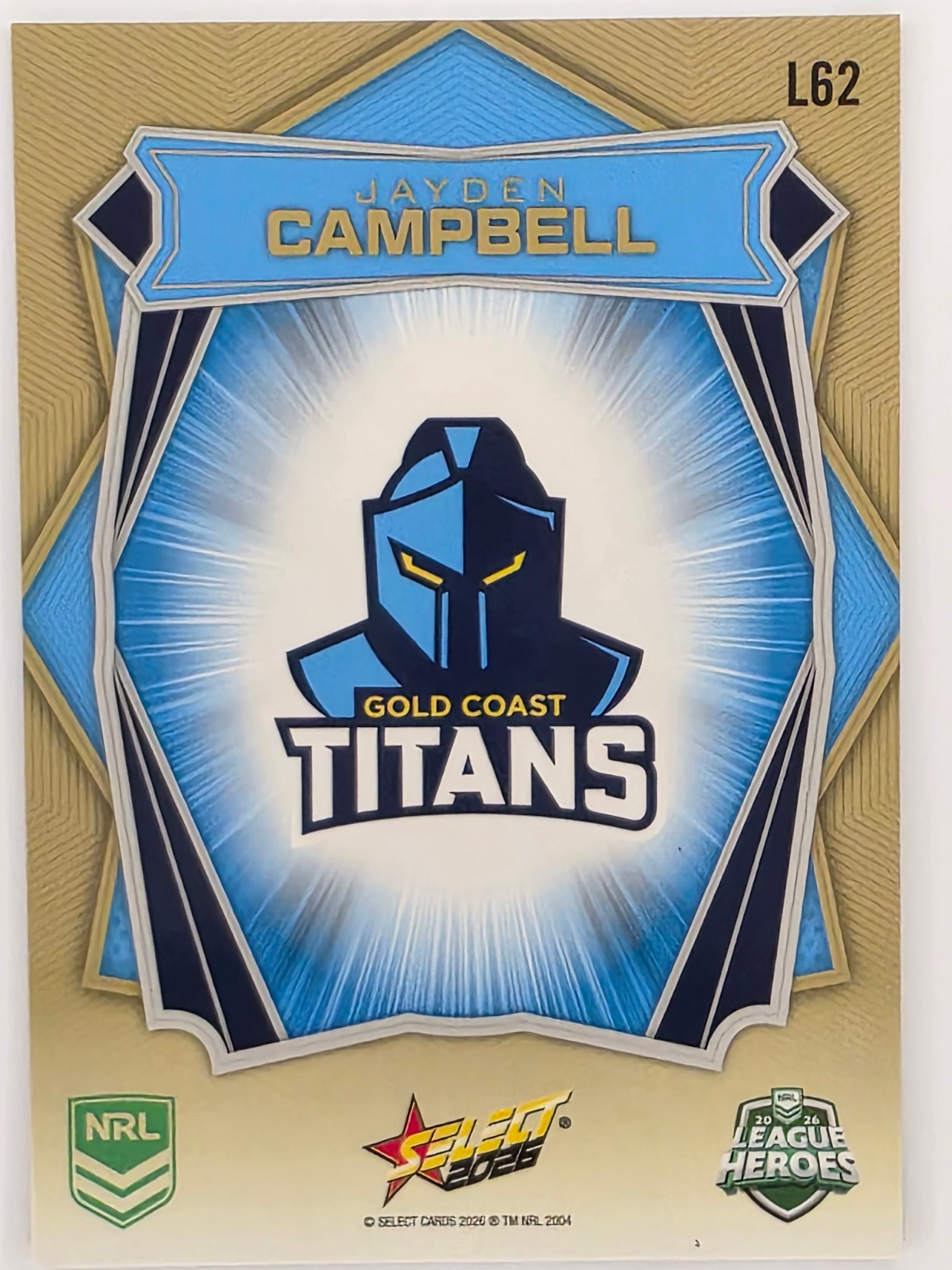 NRL 2026 League Heroes | Luminous | #L62 | Jayden Campbell | Gold Coast Titans