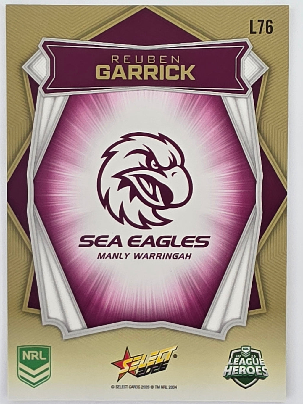 NRL 2026 League Heroes | Luminous | #L76 | Reuben Garrick | Manly Sea Eagles